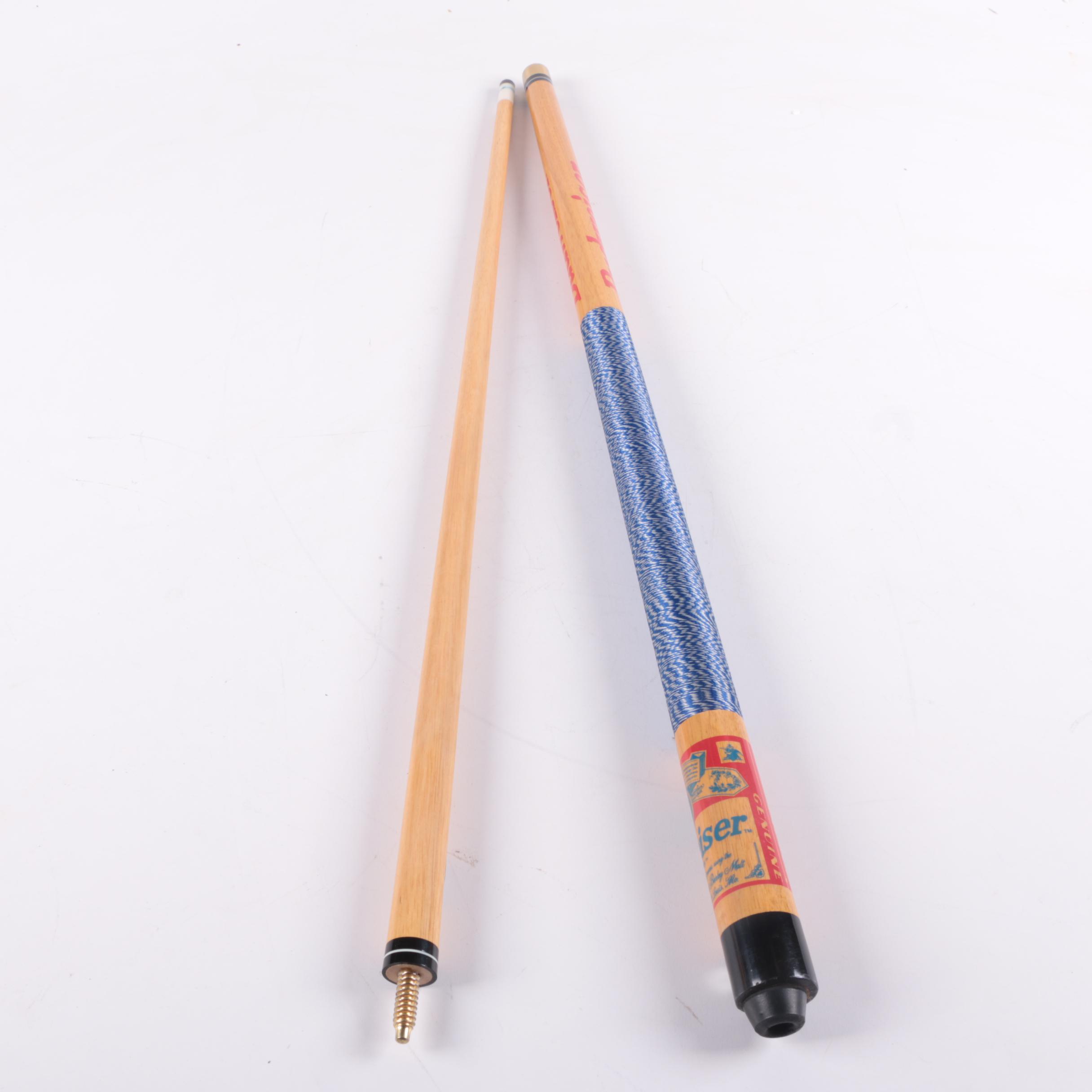 Two Piece Budweiser Pool Cue Stick