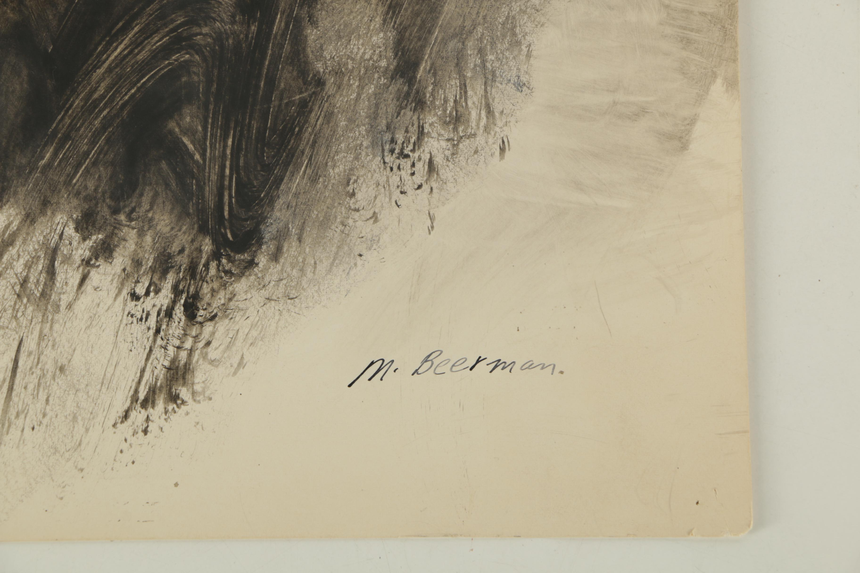 Miriam H. Beerman Gouache Painting of Capuchin Monkeys