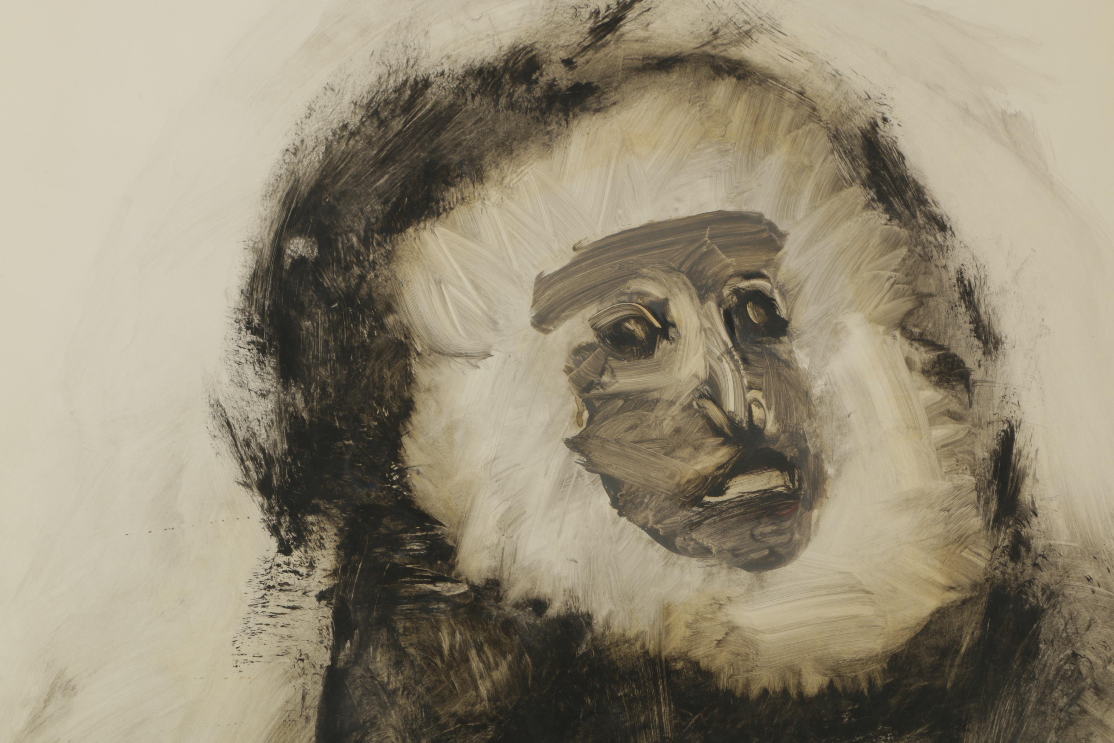 Miriam H. Beerman Gouache Painting of Capuchin Monkeys