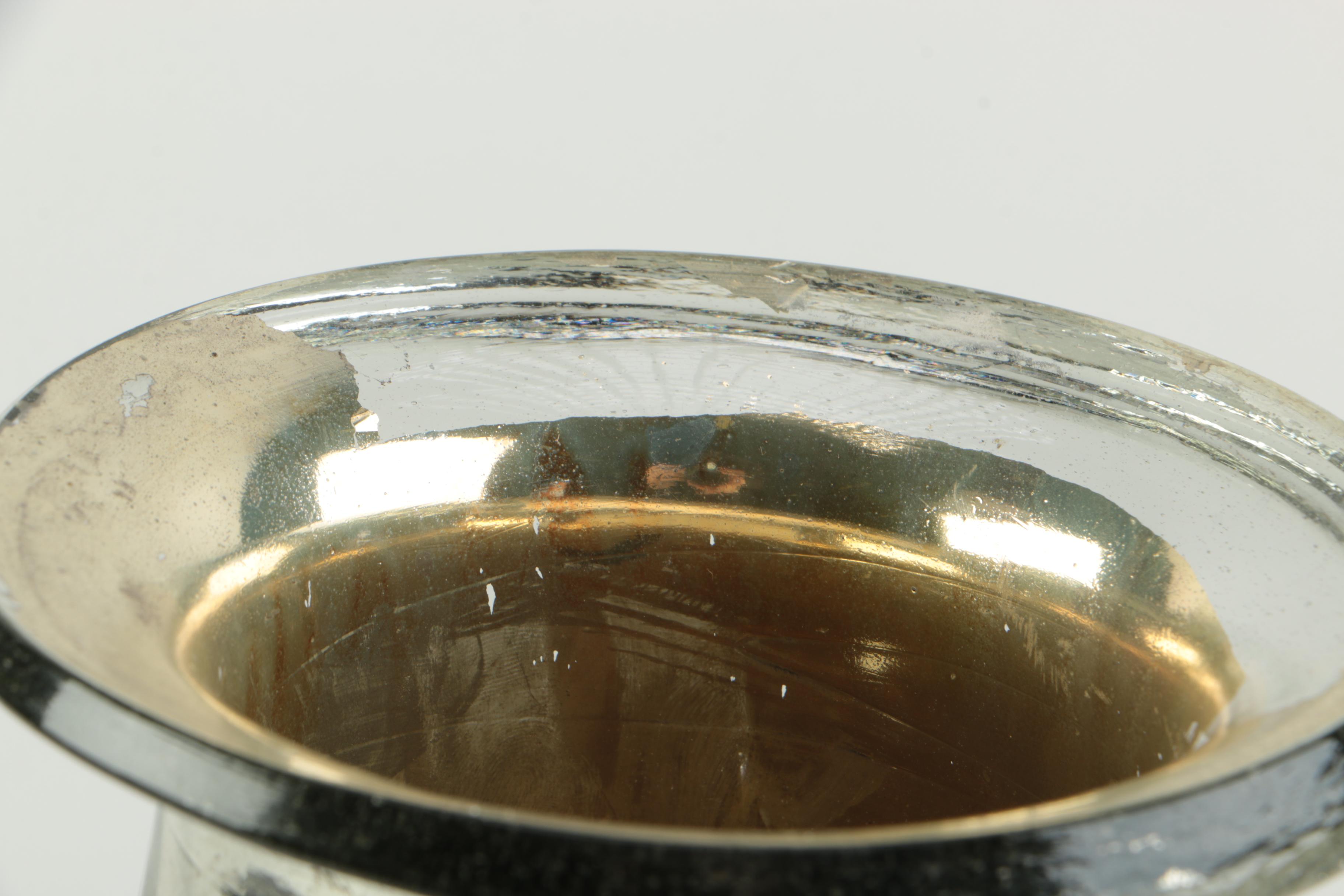 Glass Vase with Silver-Tone Coating