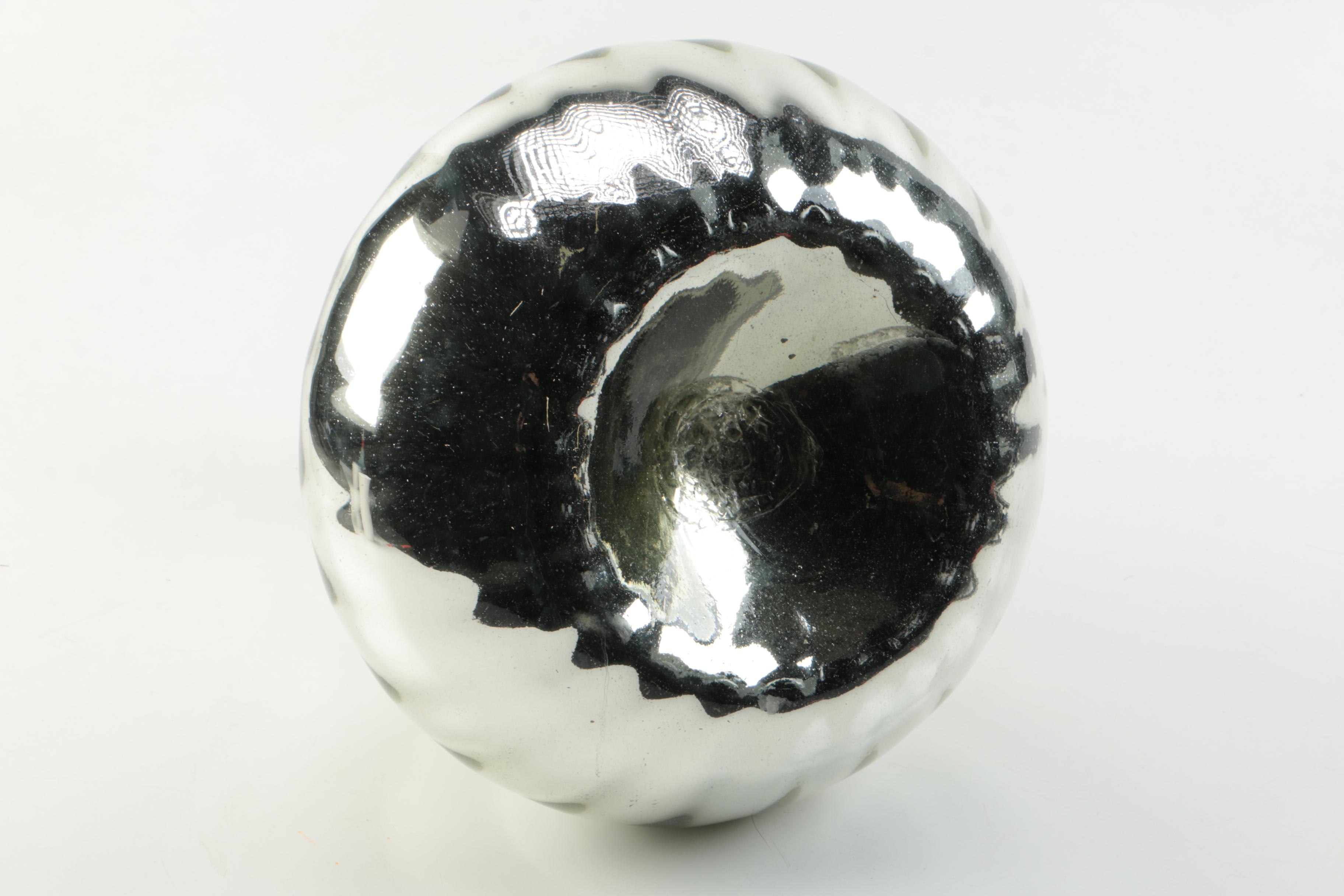 Glass Vase with Silver-Tone Coating