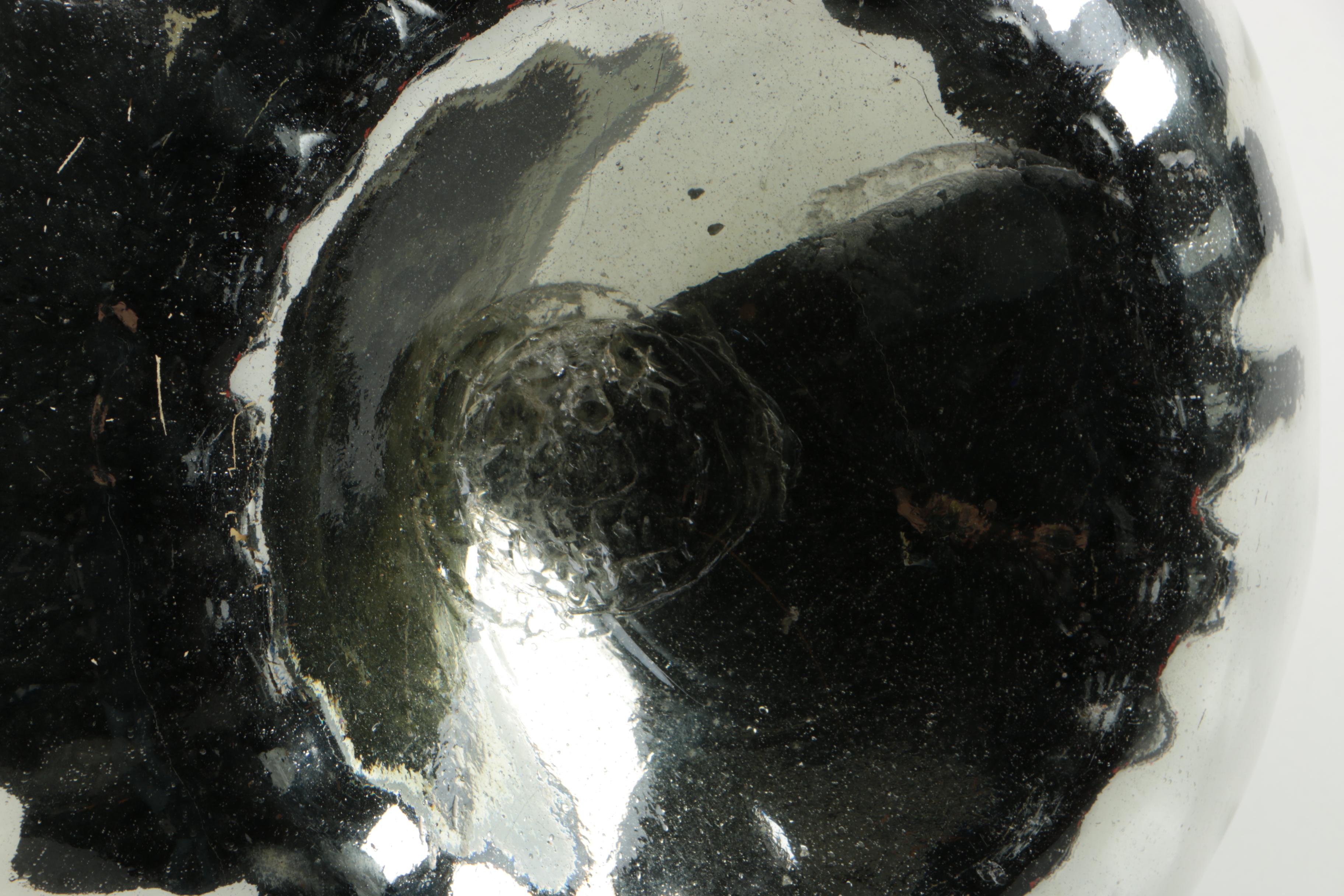 Glass Vase with Silver-Tone Coating