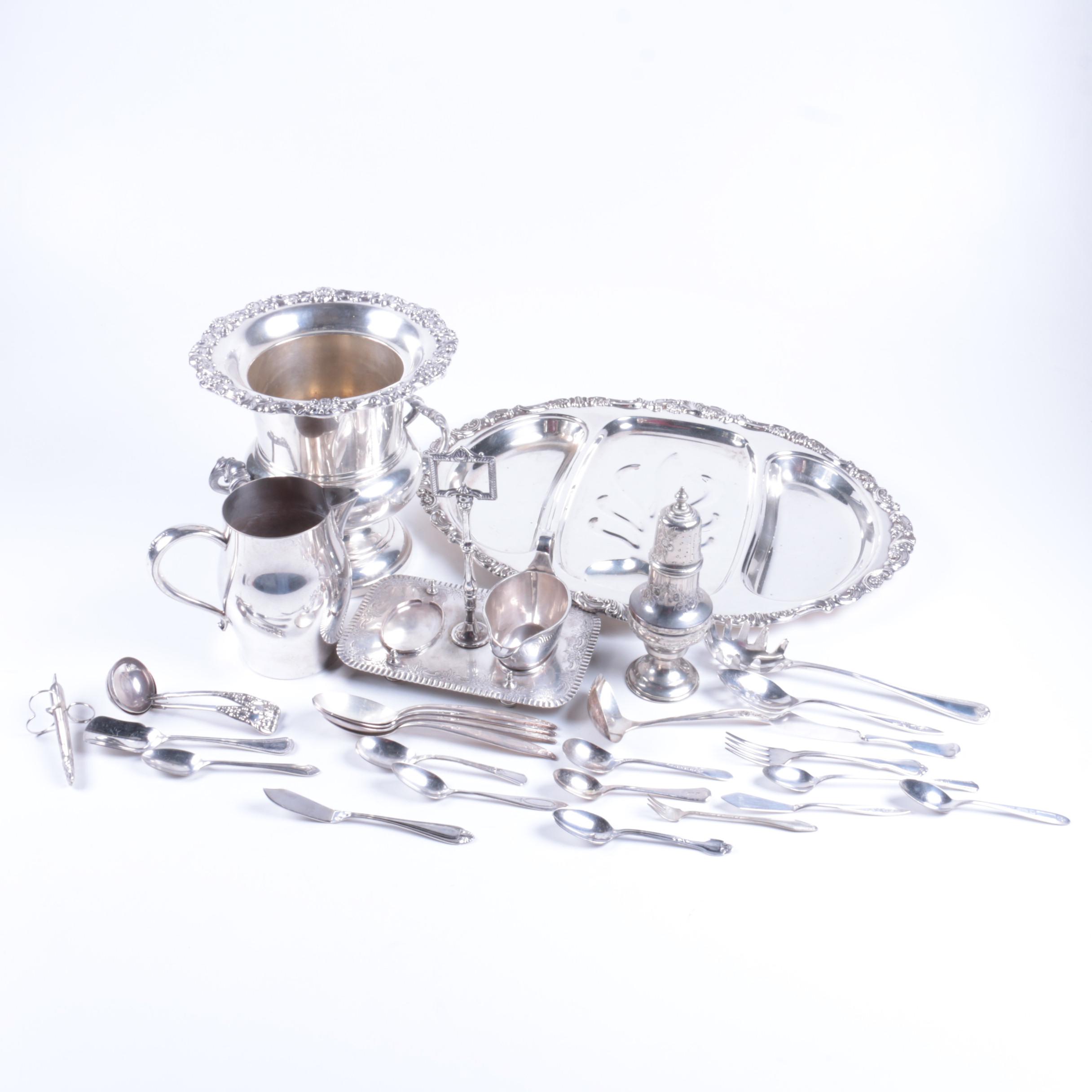 Wallace Meat Serving Platter and Other Silver Plate Tableware