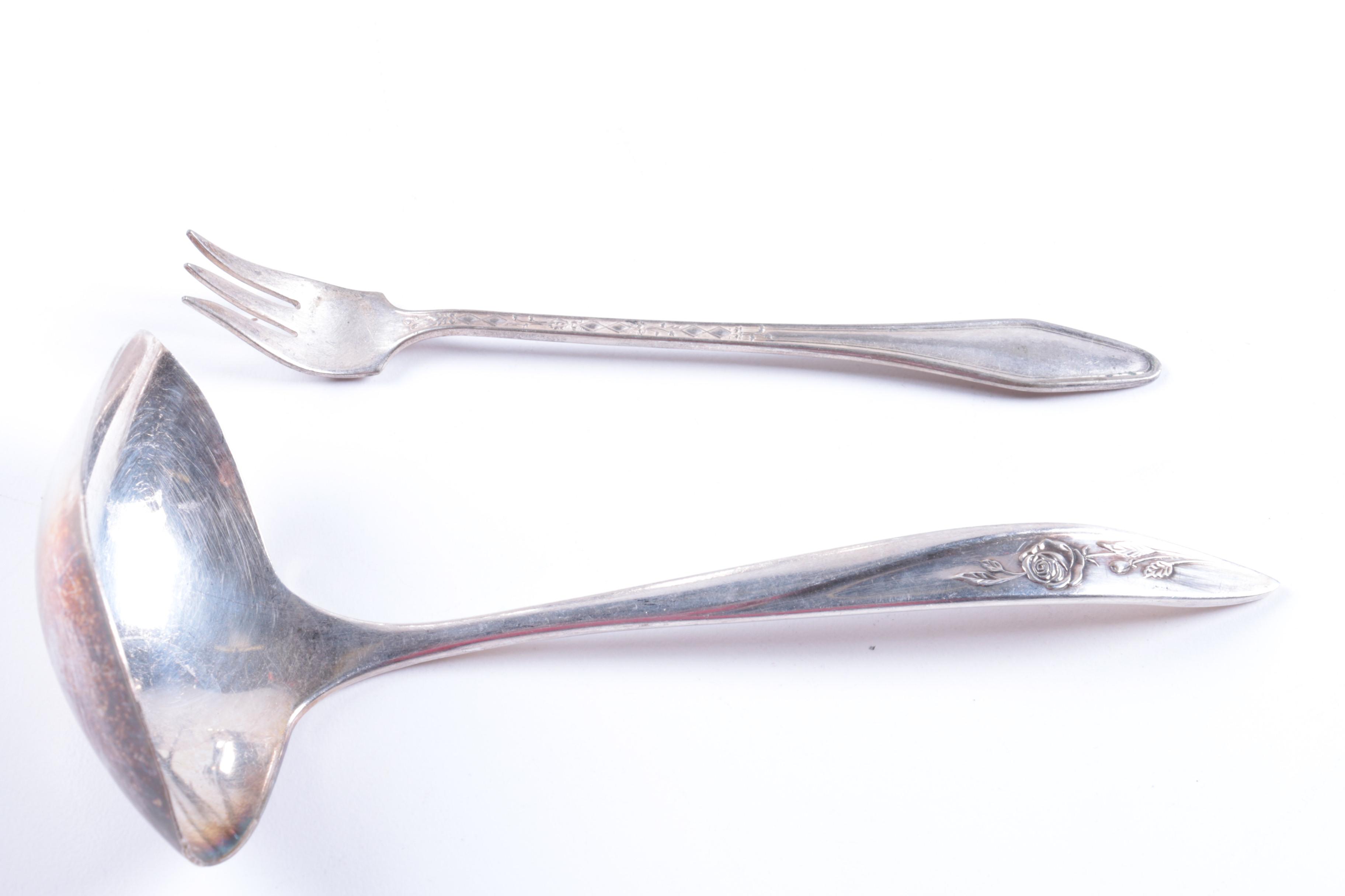 Wallace Meat Serving Platter and Other Silver Plate Tableware