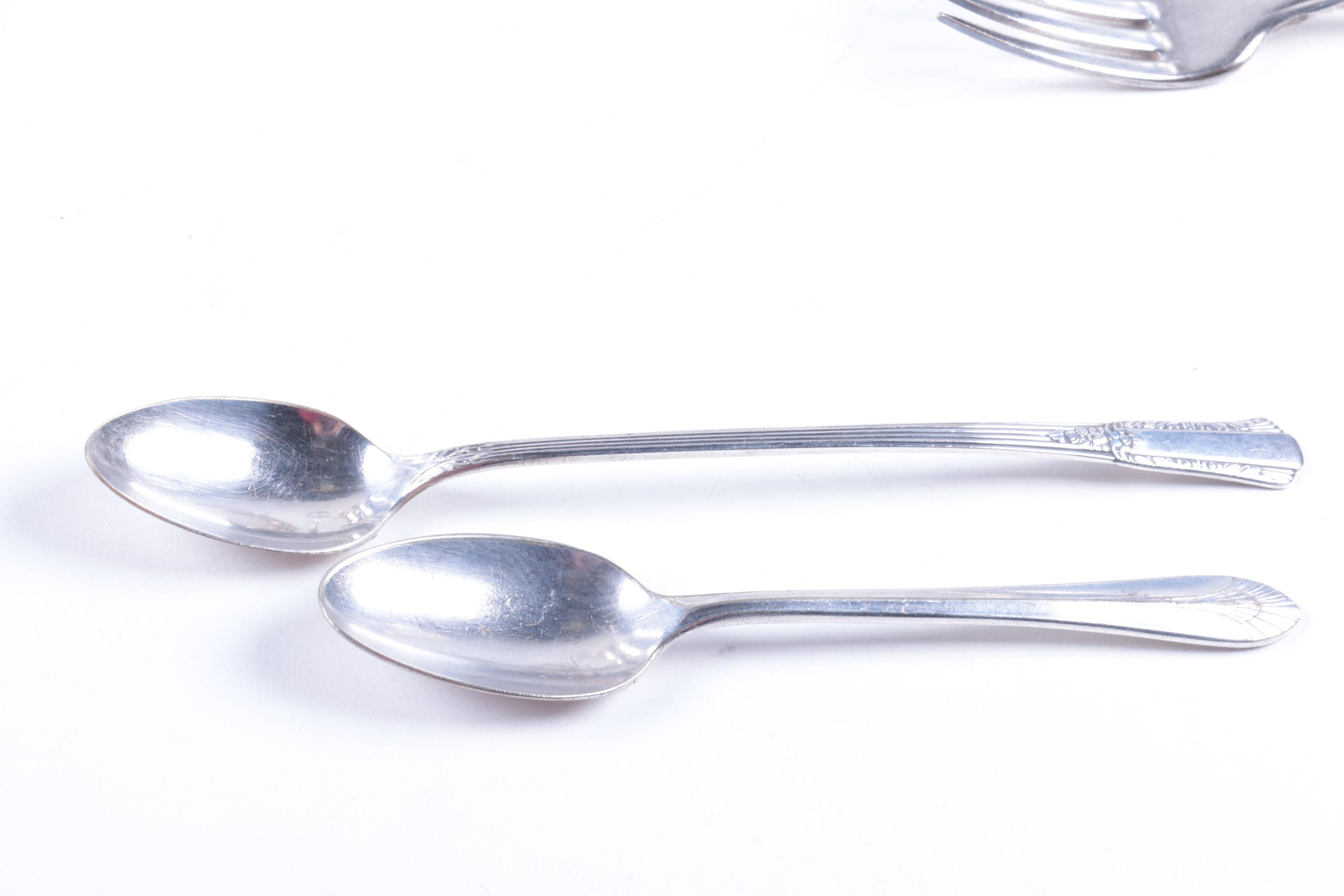 Wallace Meat Serving Platter and Other Silver Plate Tableware