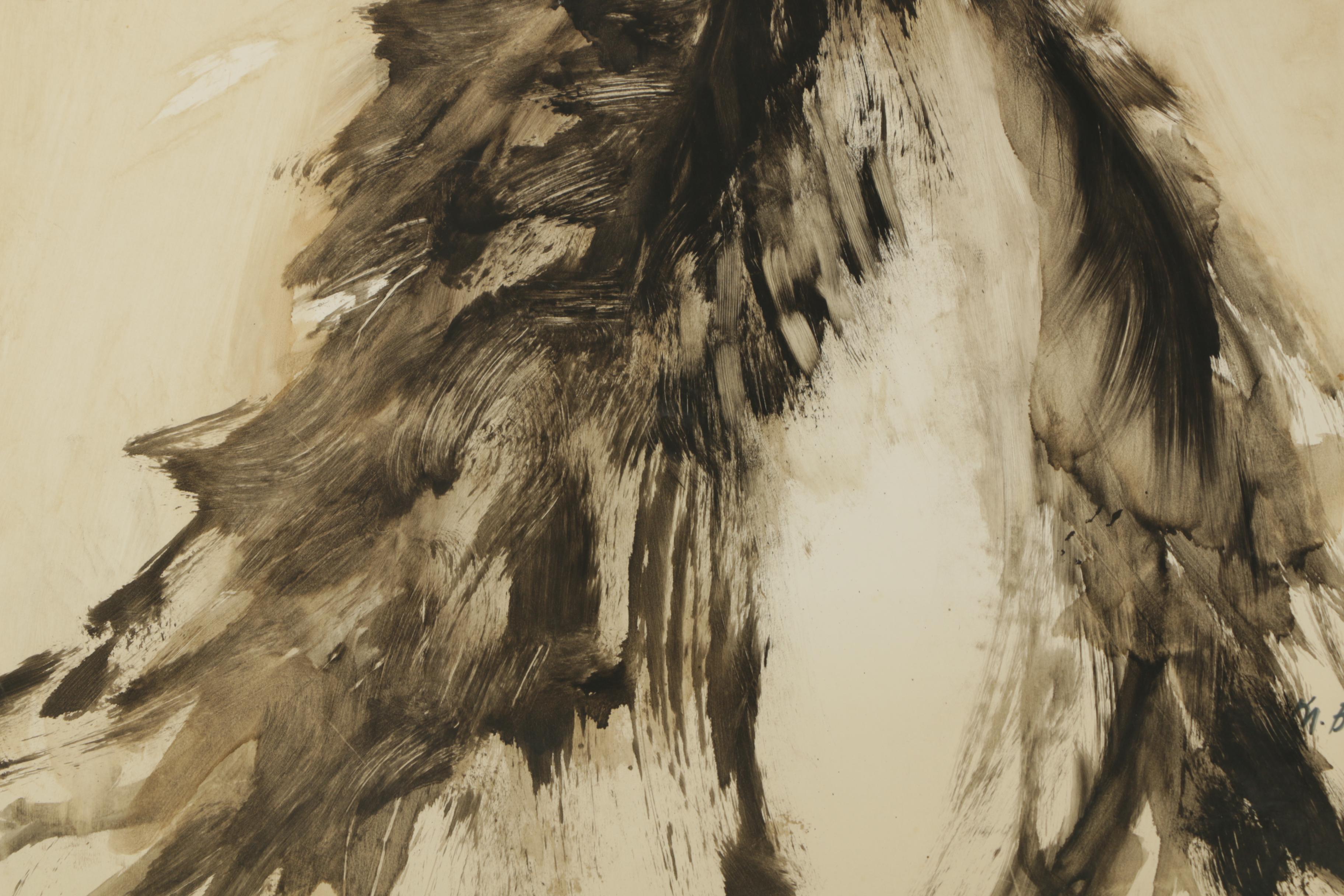 Miriam H. Beerman Gouache Painting of an Emu