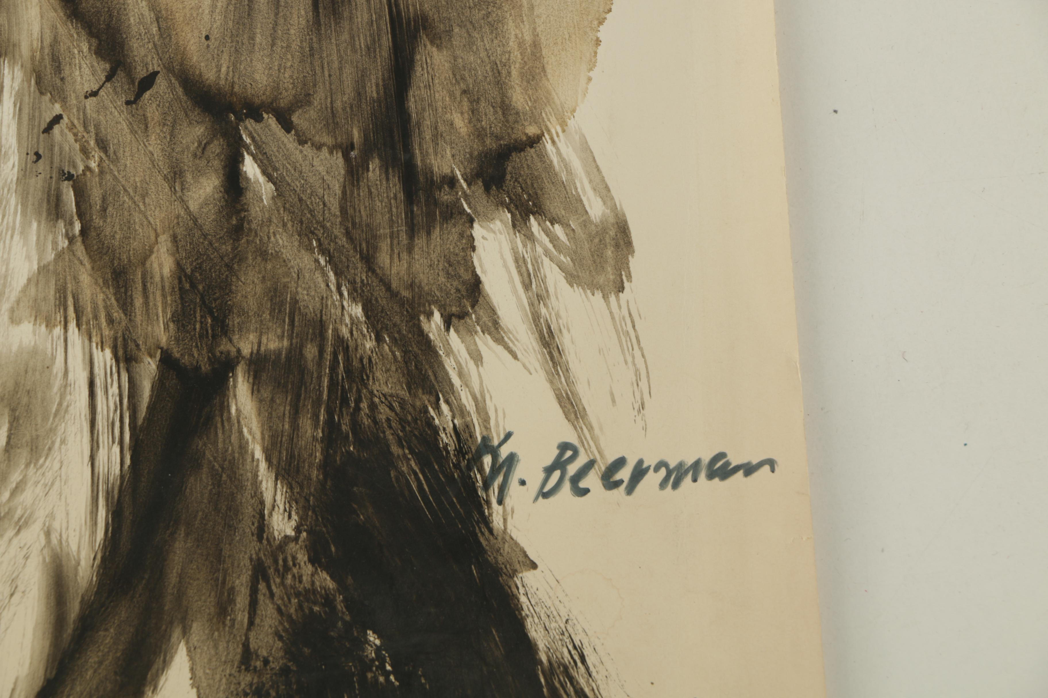 Miriam H. Beerman Gouache Painting of an Emu