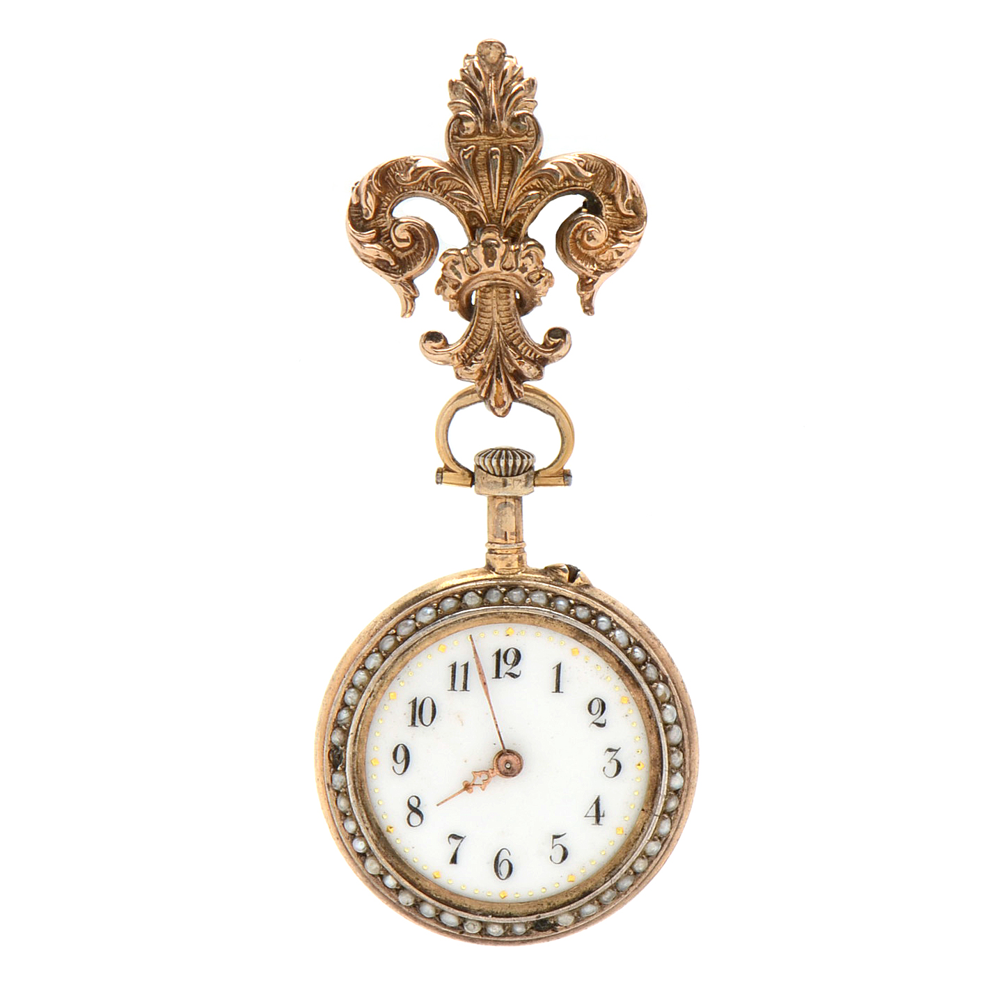 Sterling Silver with Gold Wash Brooch Watch