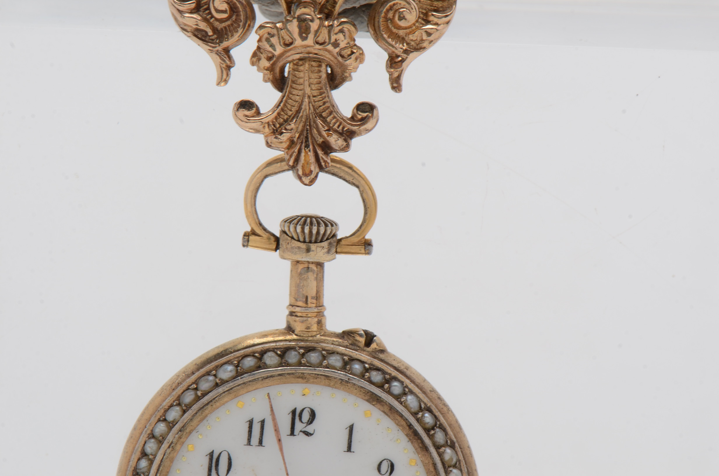 Sterling Silver with Gold Wash Brooch Watch