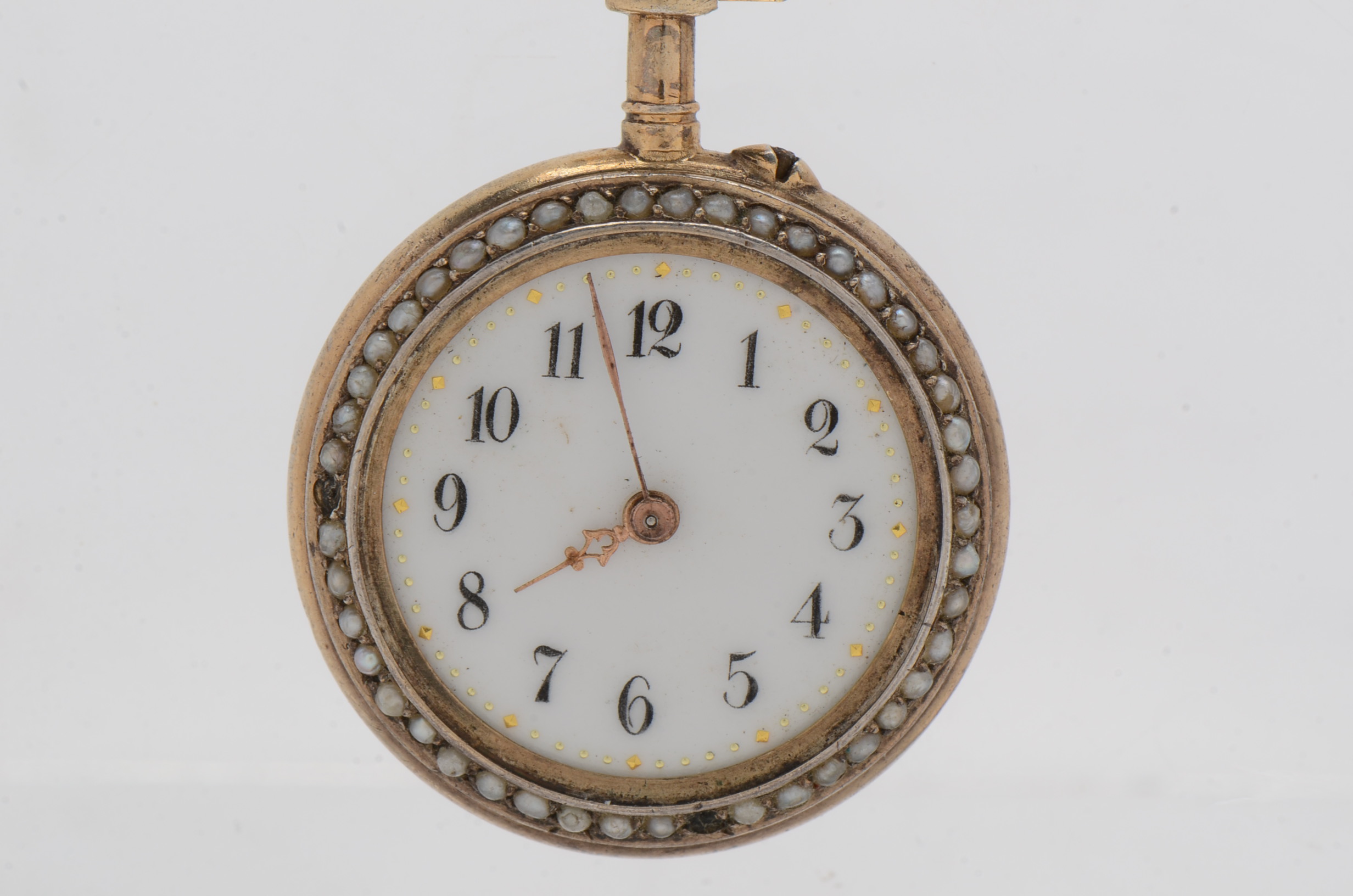 Sterling Silver with Gold Wash Brooch Watch