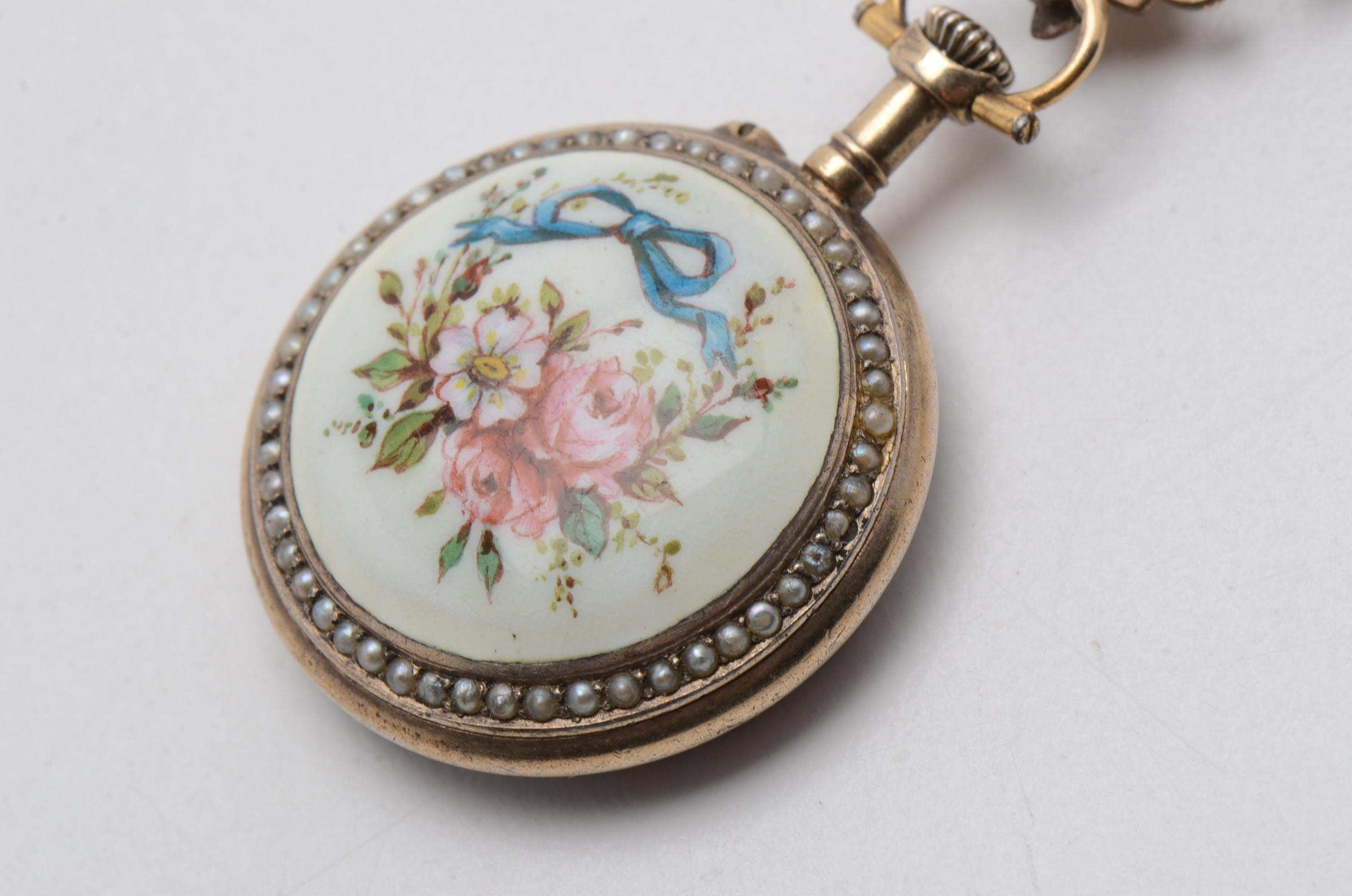 Sterling Silver with Gold Wash Brooch Watch