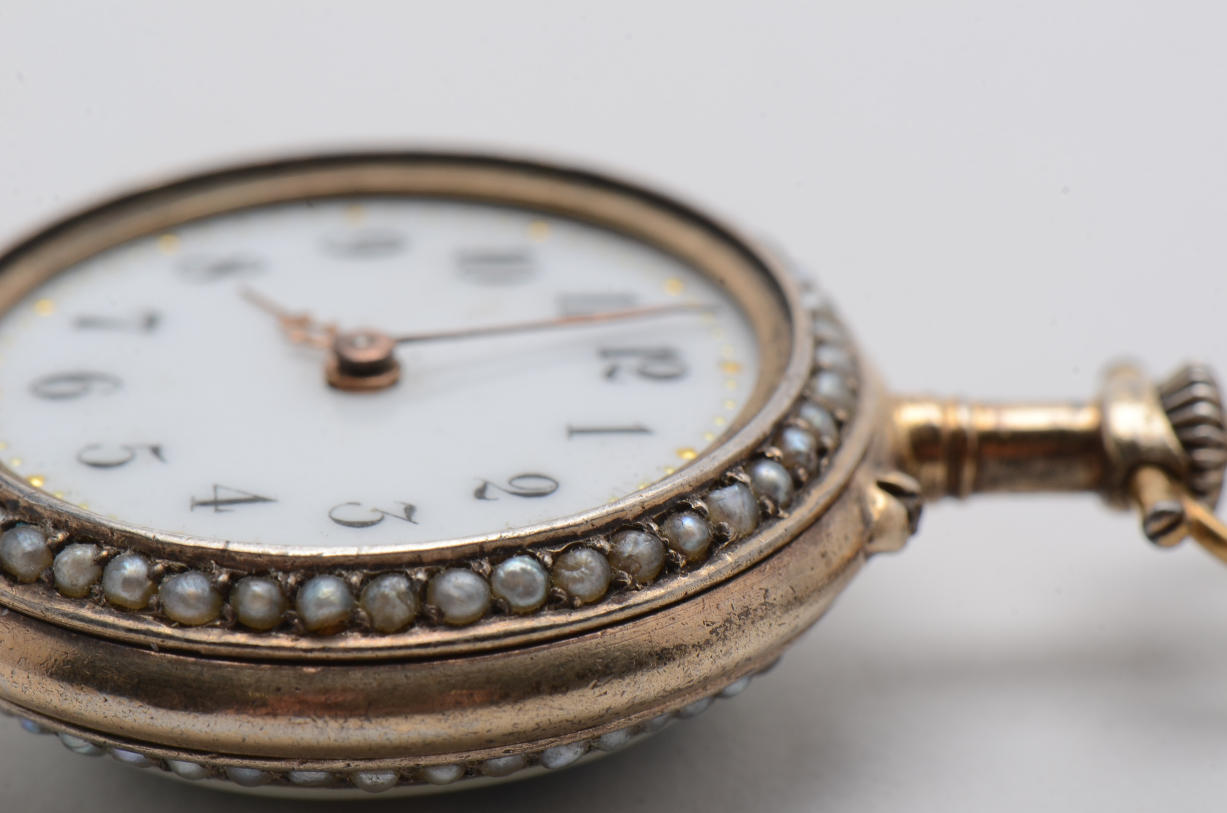 Sterling Silver with Gold Wash Brooch Watch