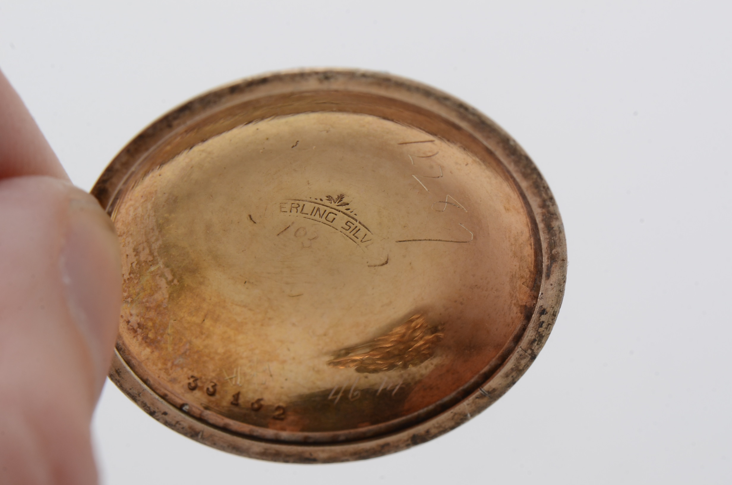 Sterling Silver with Gold Wash Brooch Watch