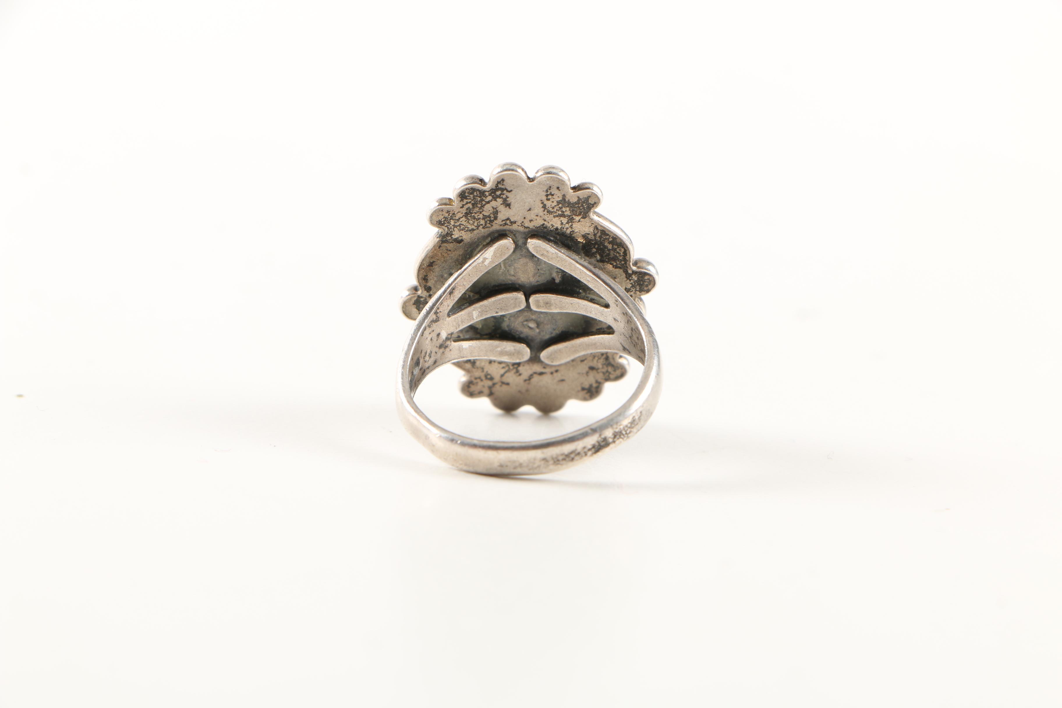 Native American Style Sterling Silver Rings With Liquid Sterling Silver Necklace