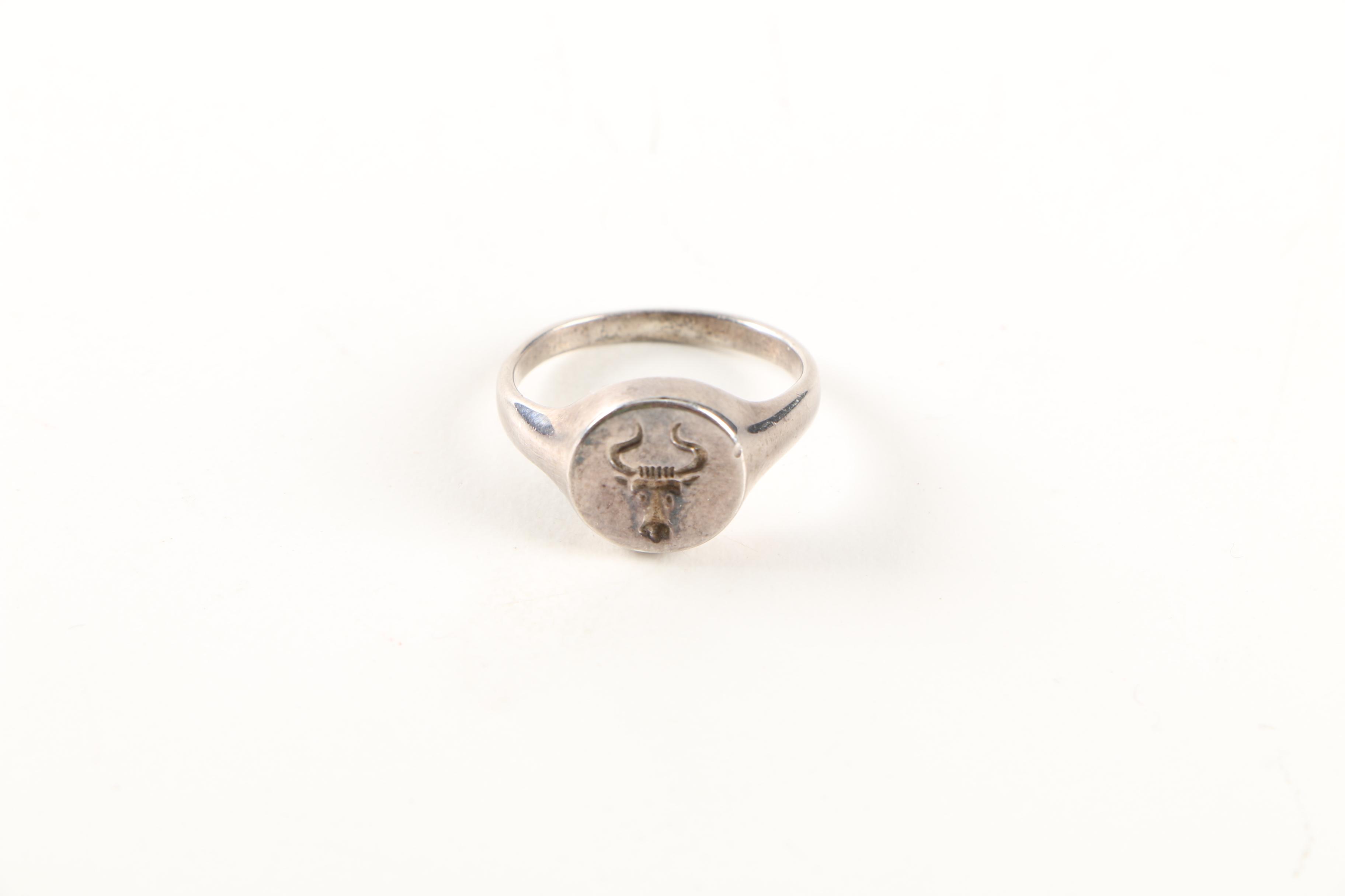 Native American Style Sterling Silver Rings With Liquid Sterling Silver Necklace