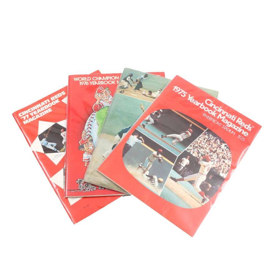 Four Vintage Cincinnati Reds Yearbook Magazines