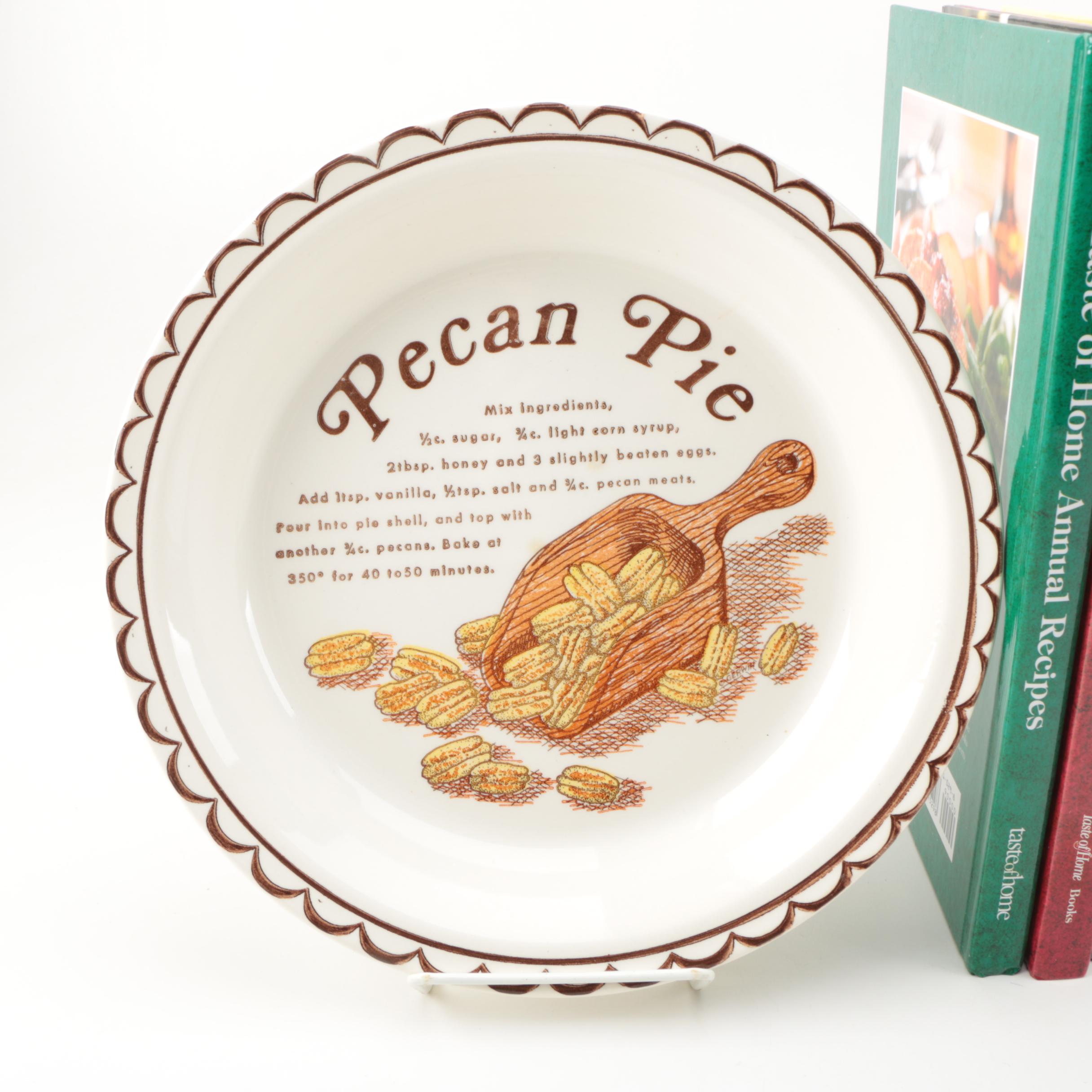 Assorted Cookbooks with Glass and Porcelain Dishes