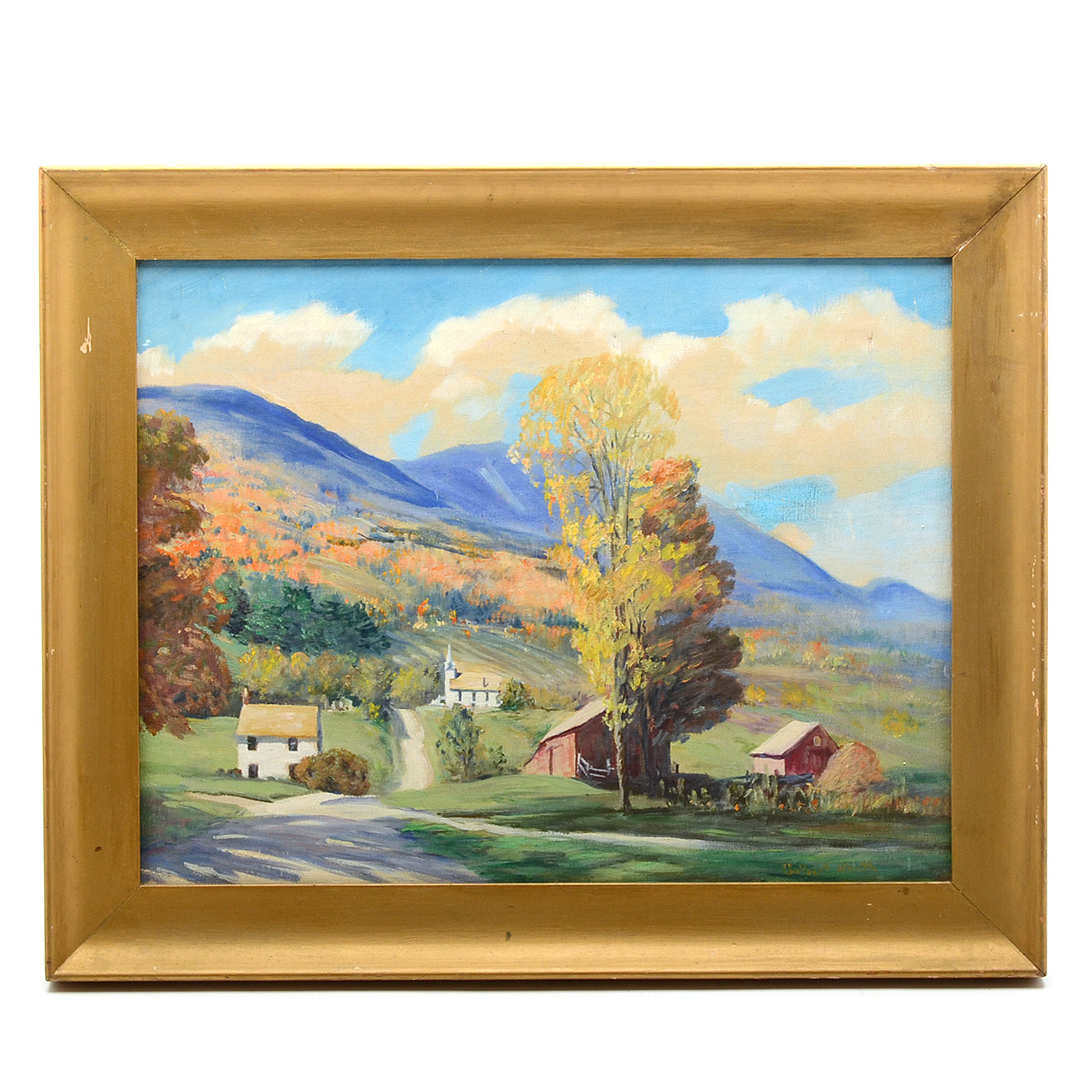 Gilbert Smith Oil Painting "Hill Farm October 1946"