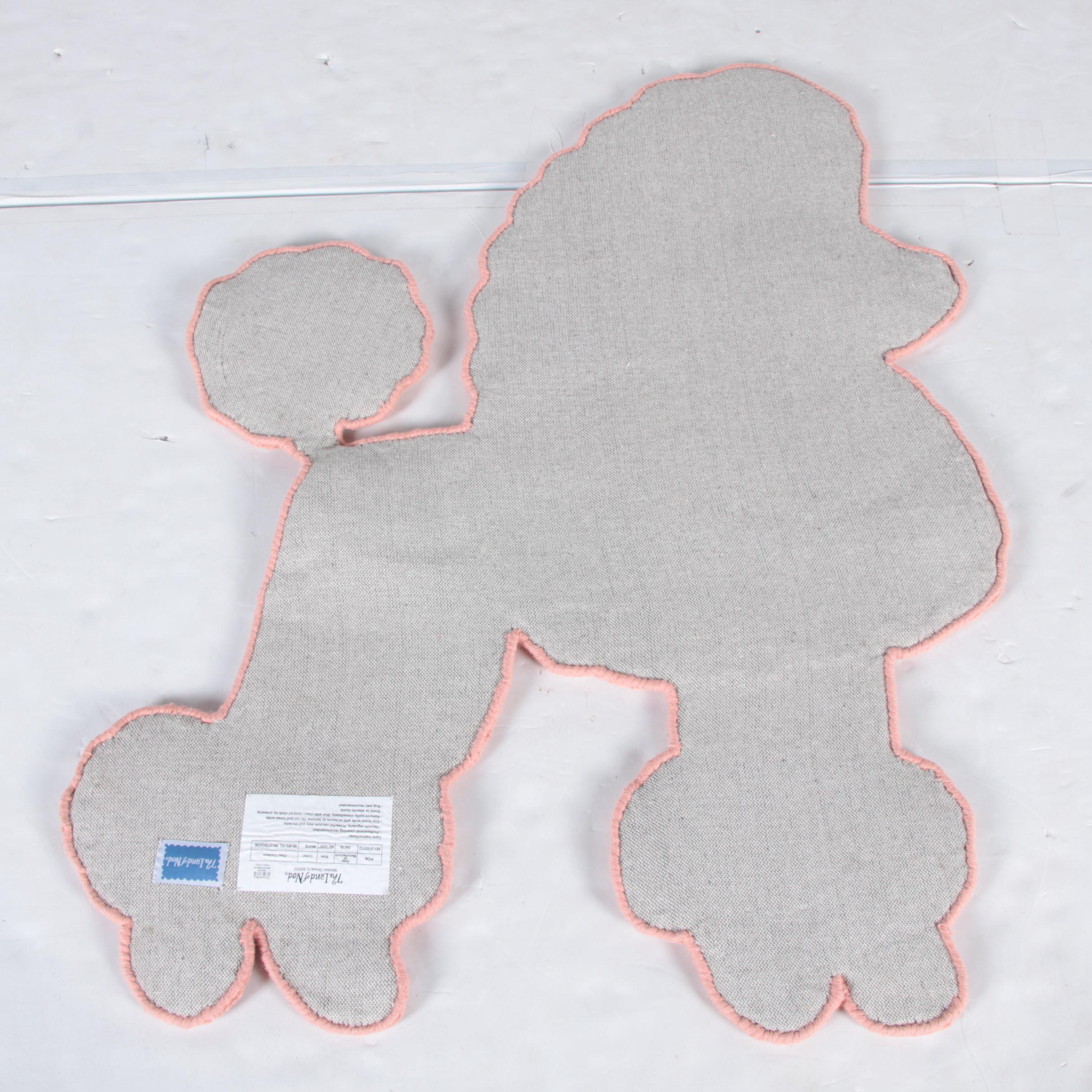 The Land of Nod Hooked Wool Poodle Themed Accent Rug
