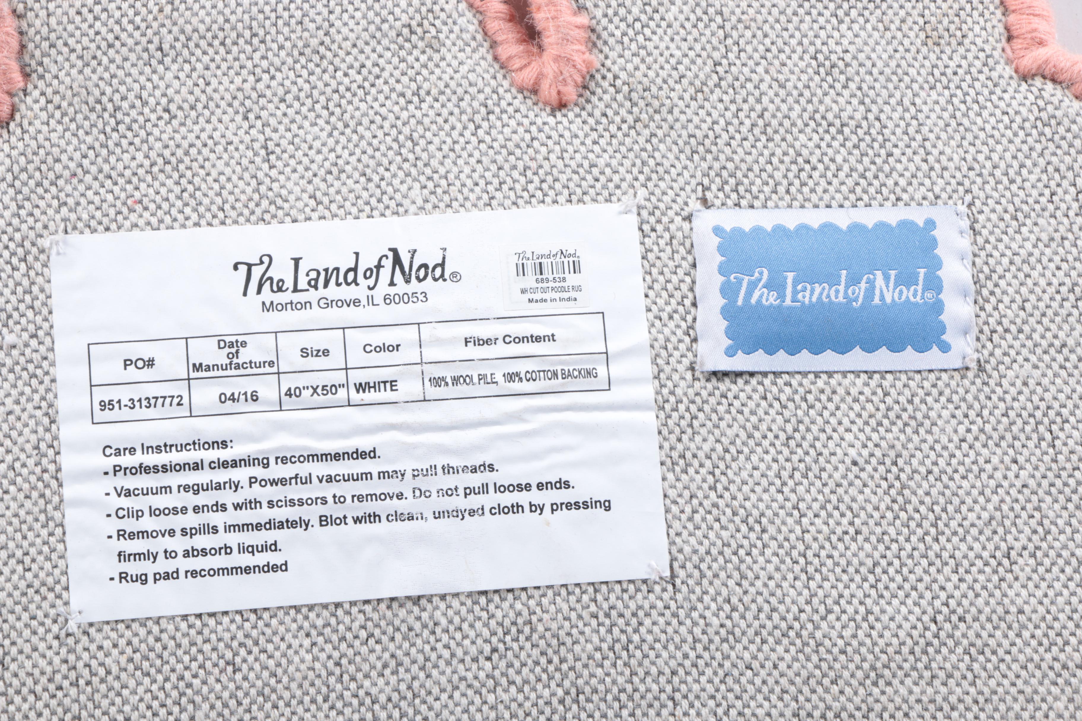 The Land of Nod Hooked Wool Poodle Themed Accent Rug