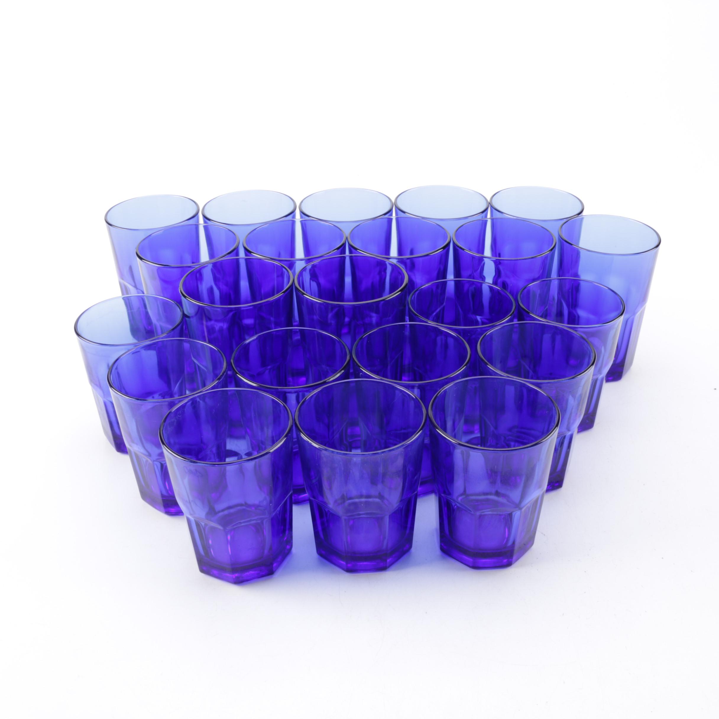 Crisa "Gibraltar" Blue Glass Tumblers
