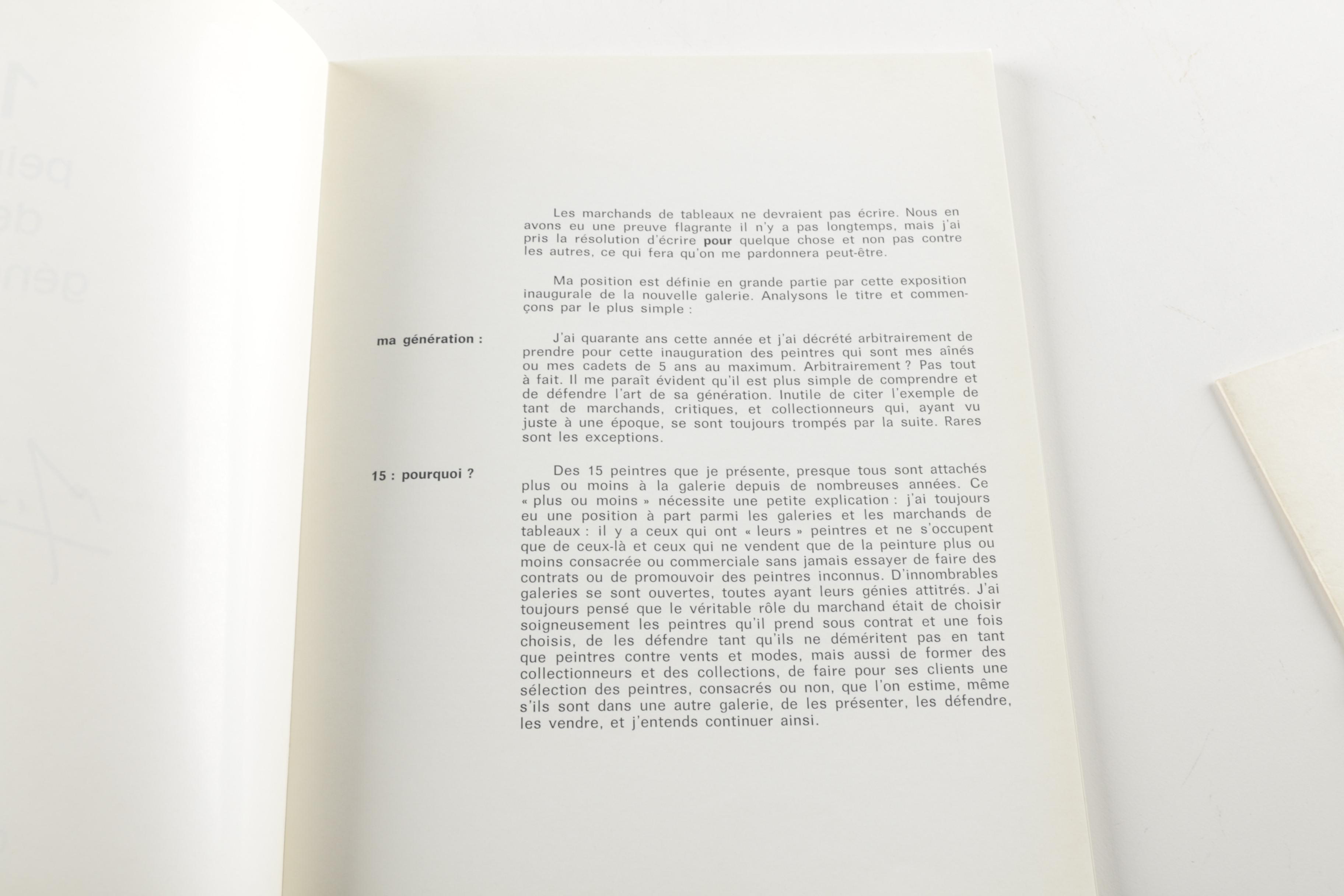 1964 Galerie Ariel "15 Peintres de Ma Génération" Book and Exhibition Invitation