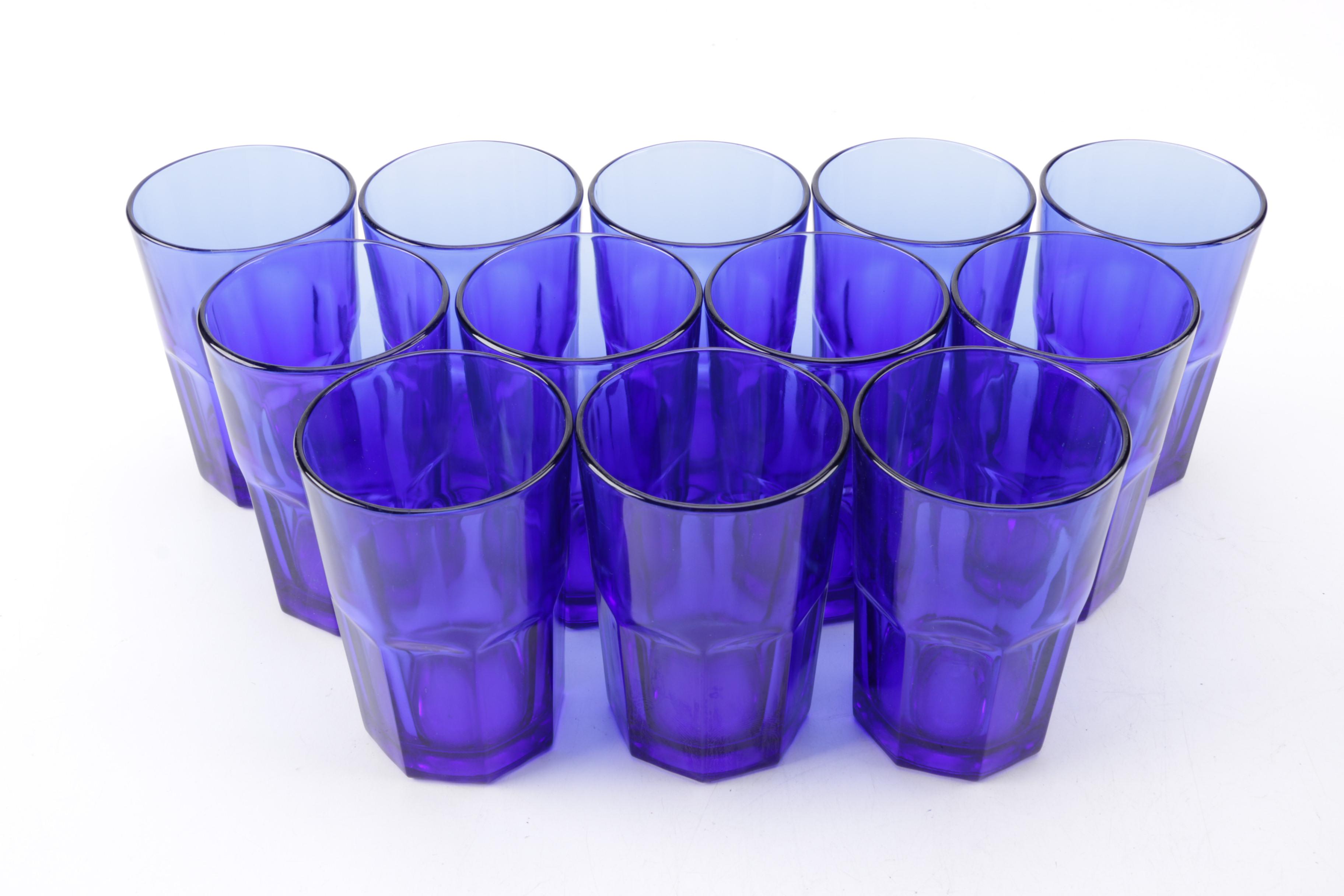 Crisa "Gibraltar" Blue Glass Tumblers