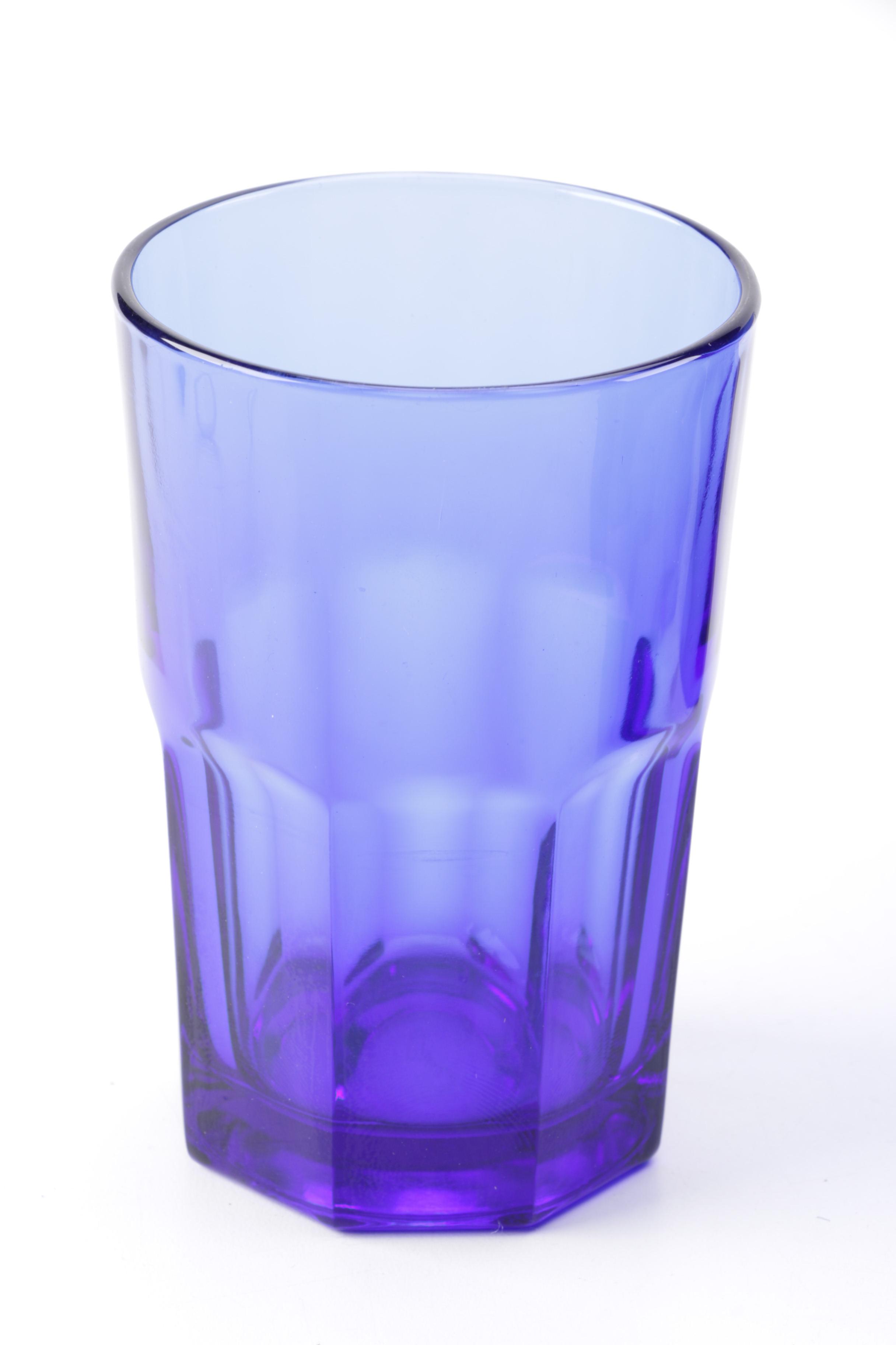 Crisa "Gibraltar" Blue Glass Tumblers