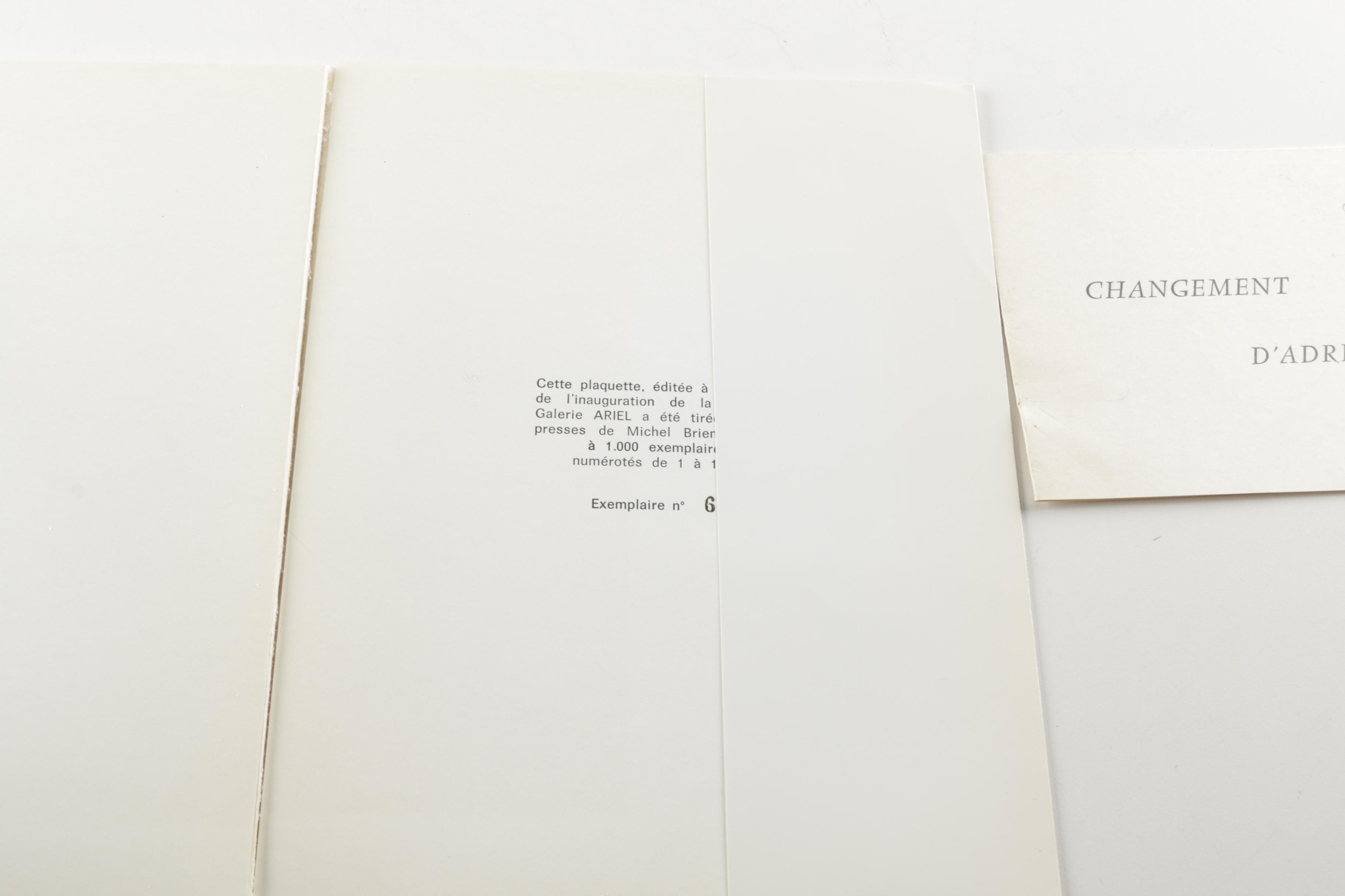 1964 Galerie Ariel "15 Peintres de Ma Génération" Book and Exhibition Invitation