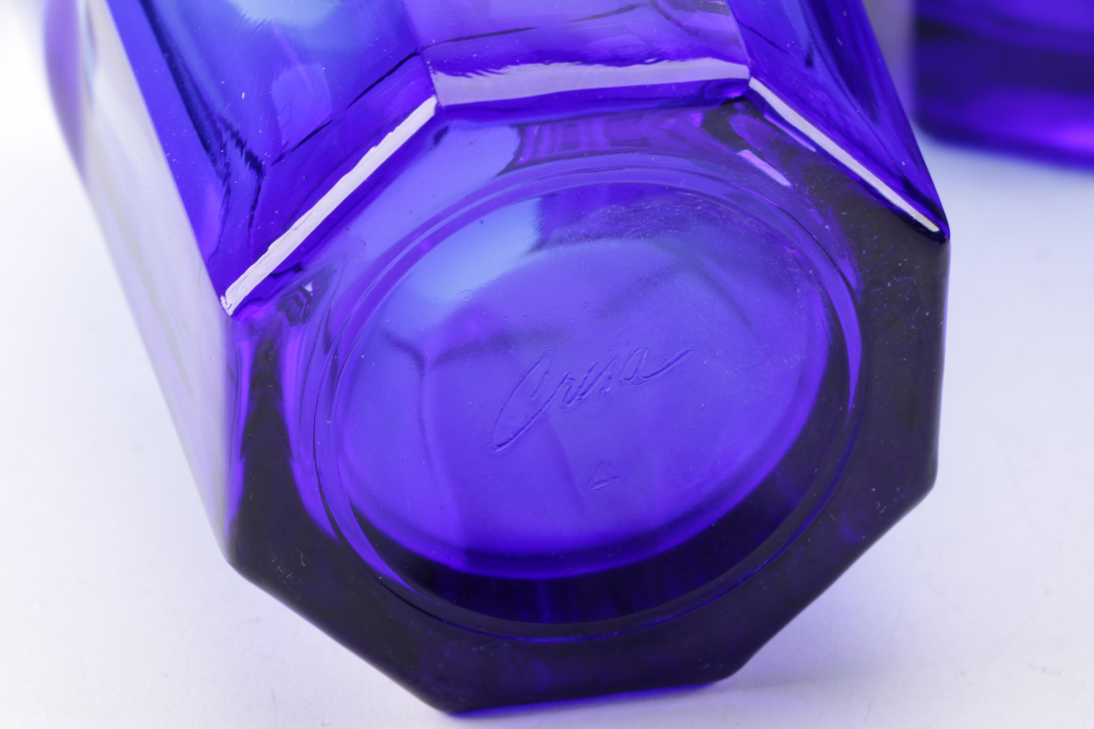 Crisa "Gibraltar" Blue Glass Tumblers