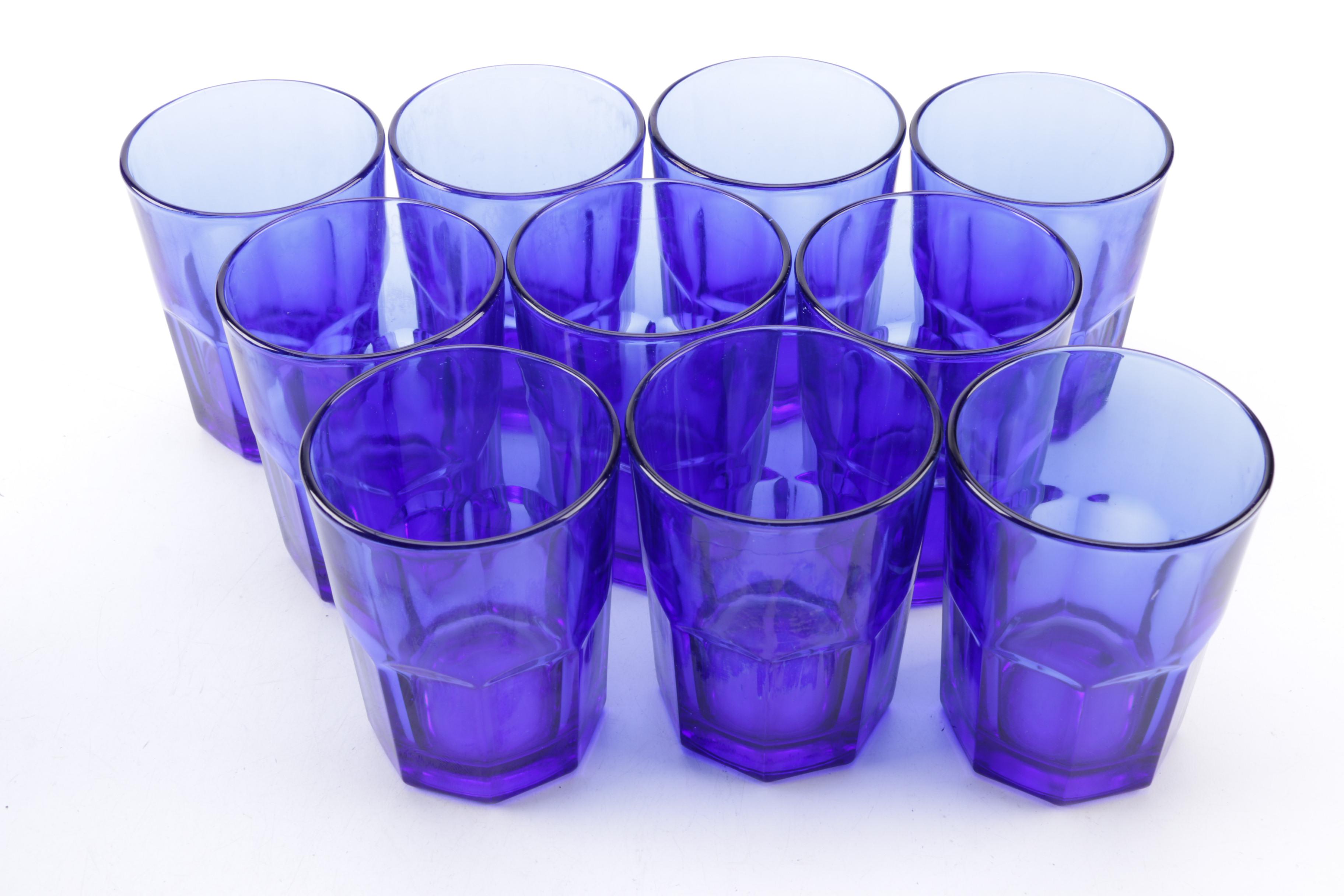 Crisa "Gibraltar" Blue Glass Tumblers