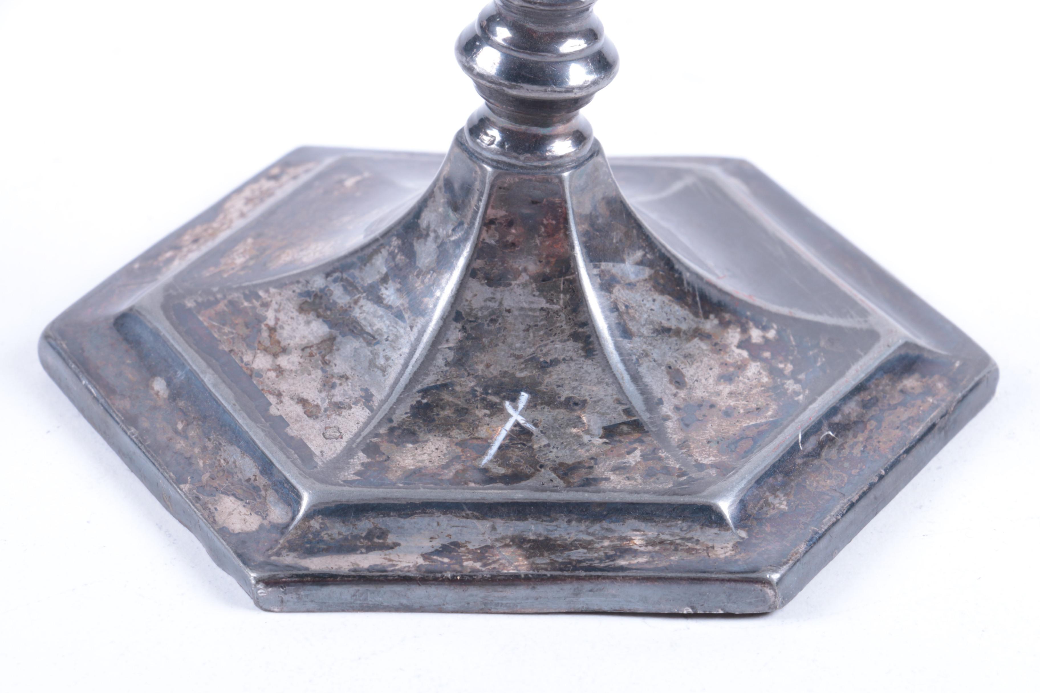 Forbes Silver Co. Silver Plate Candlestick and Wilcox Covered Dish