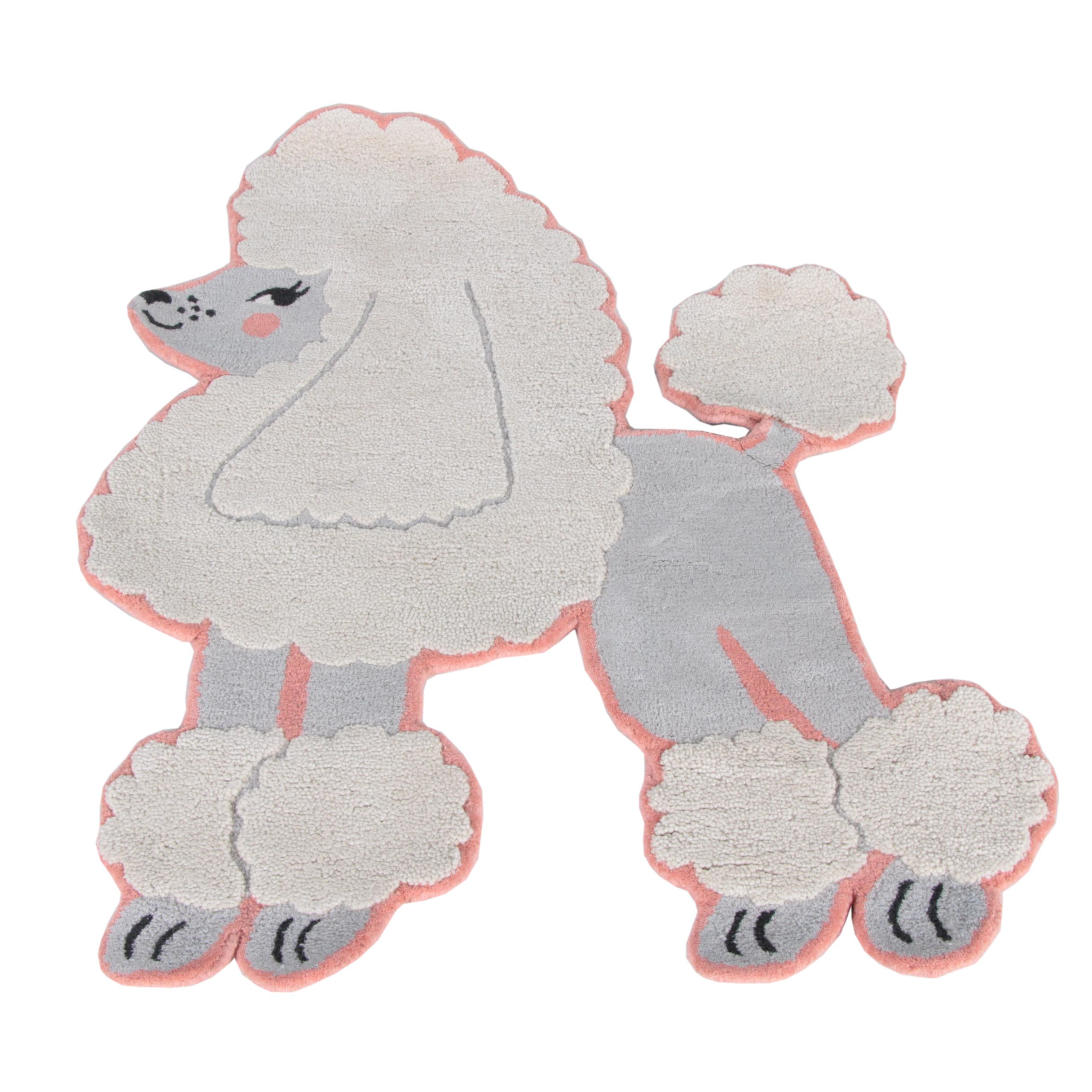 The Land of Nod Hooked Wool Poodle Themed Accent Rug