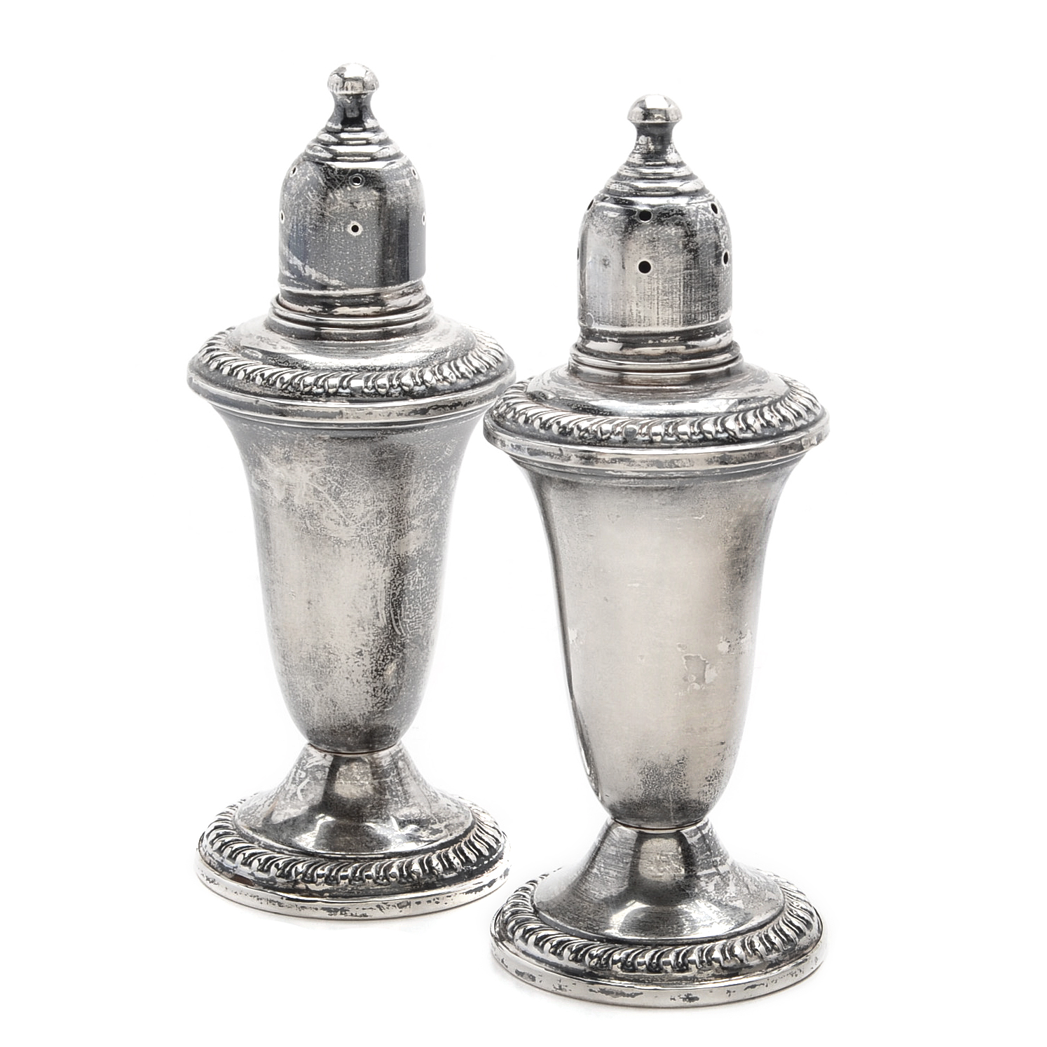 Empire Weighted Sterling Silver Salt and Pepper Shakers