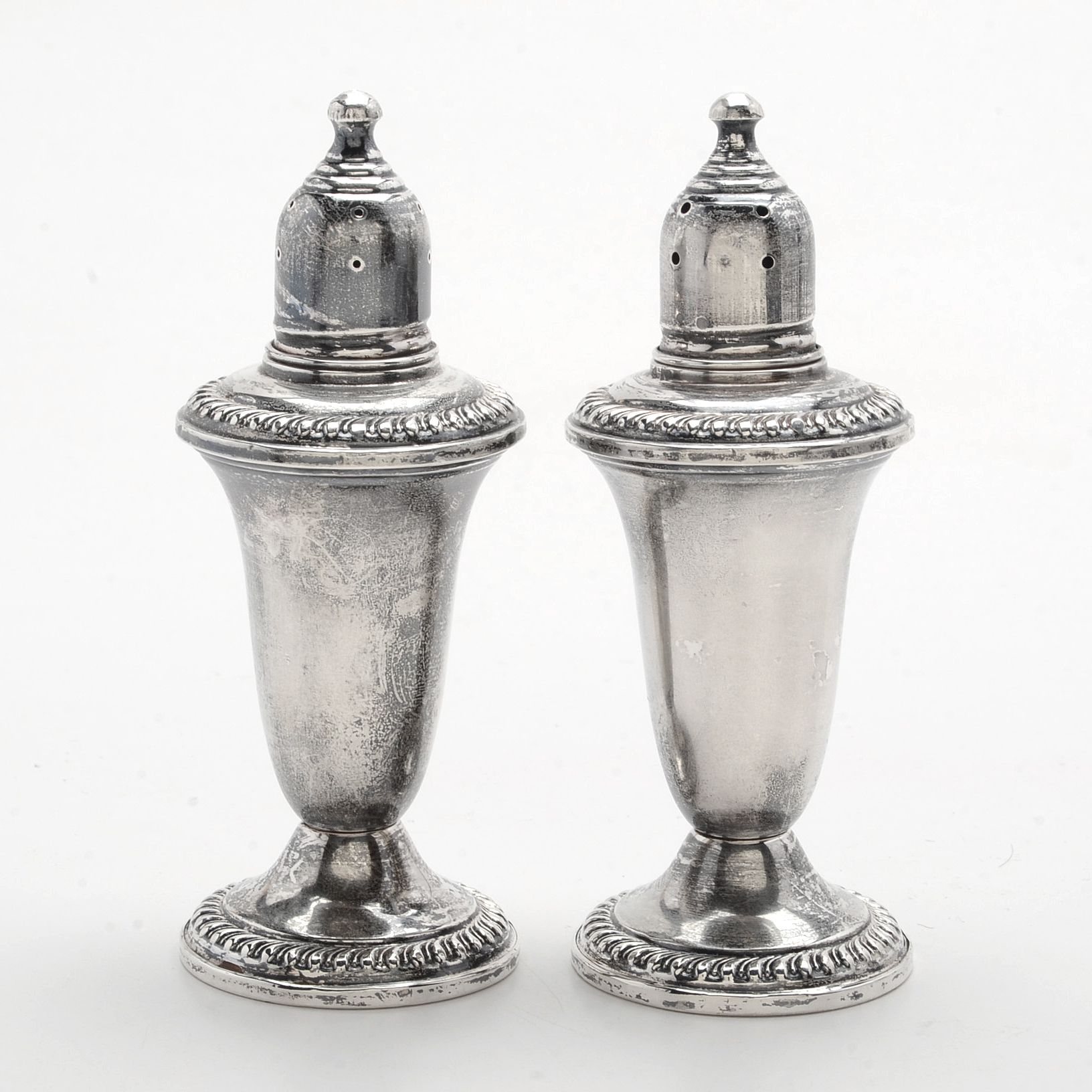 Empire Weighted Sterling Silver Salt and Pepper Shakers