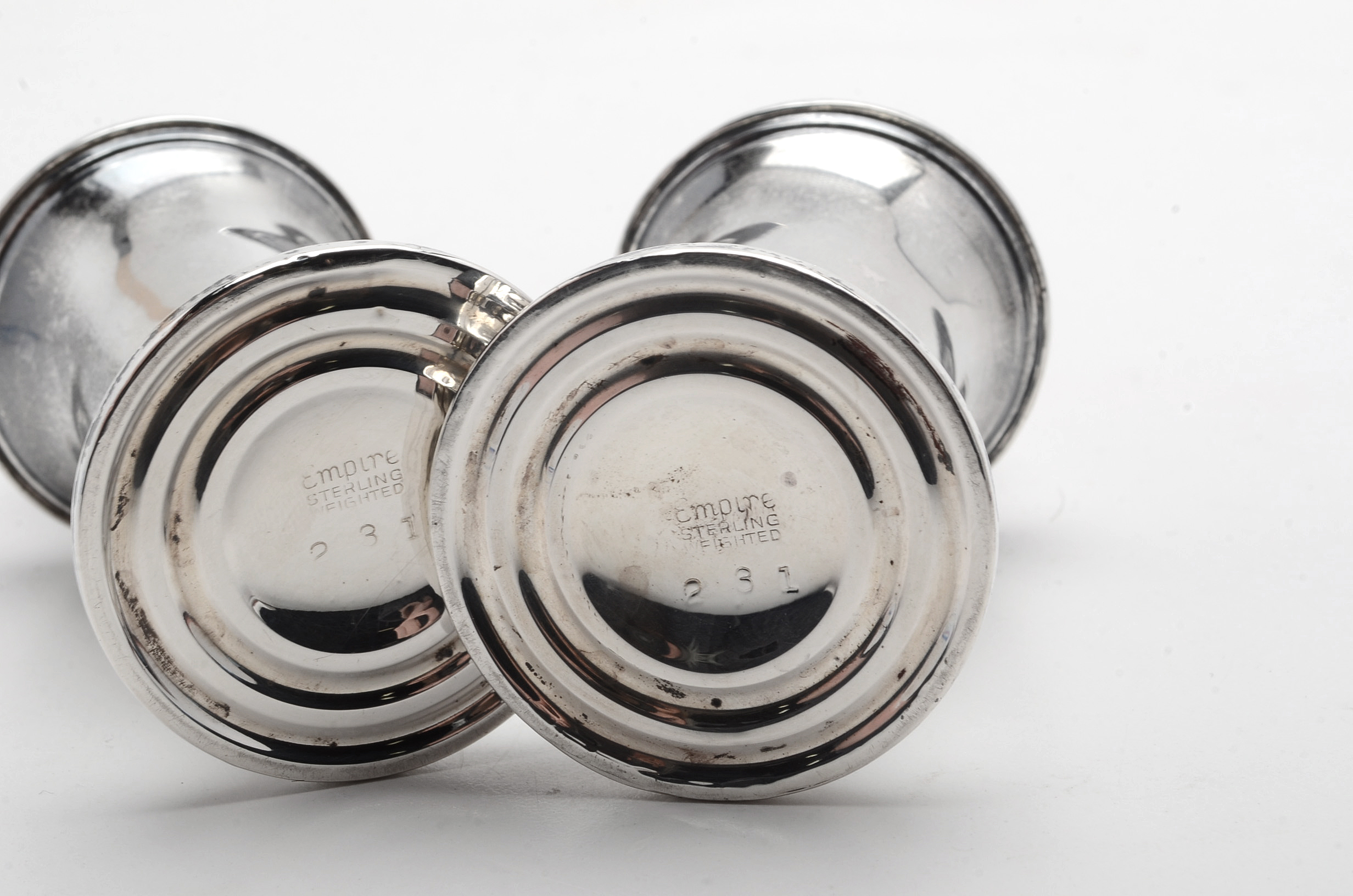 Empire Weighted Sterling Silver Salt and Pepper Shakers