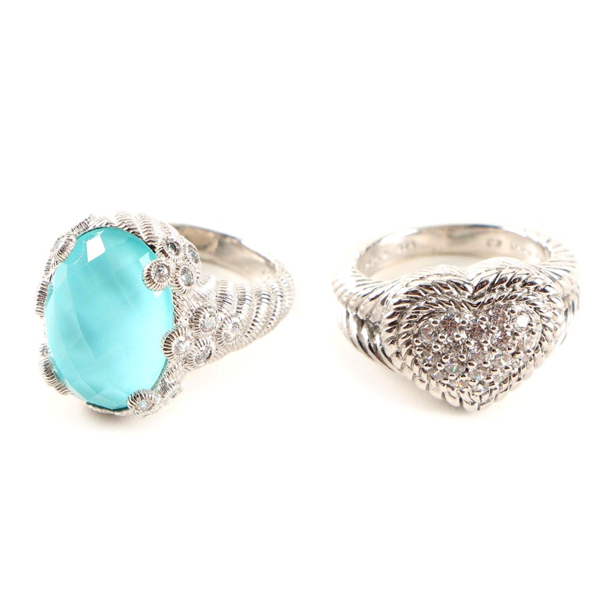 Pair of Judith Ripka Sterling Silver Rings