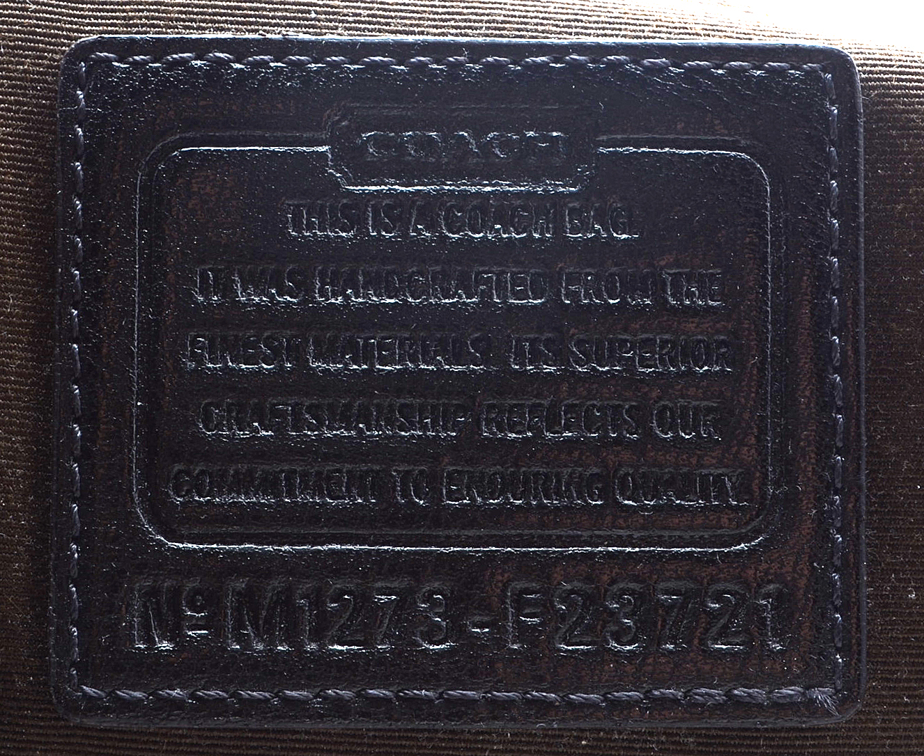 New Coach Epi Signature Satchel Handbag in Tan with Espresso Brown Leather Trim