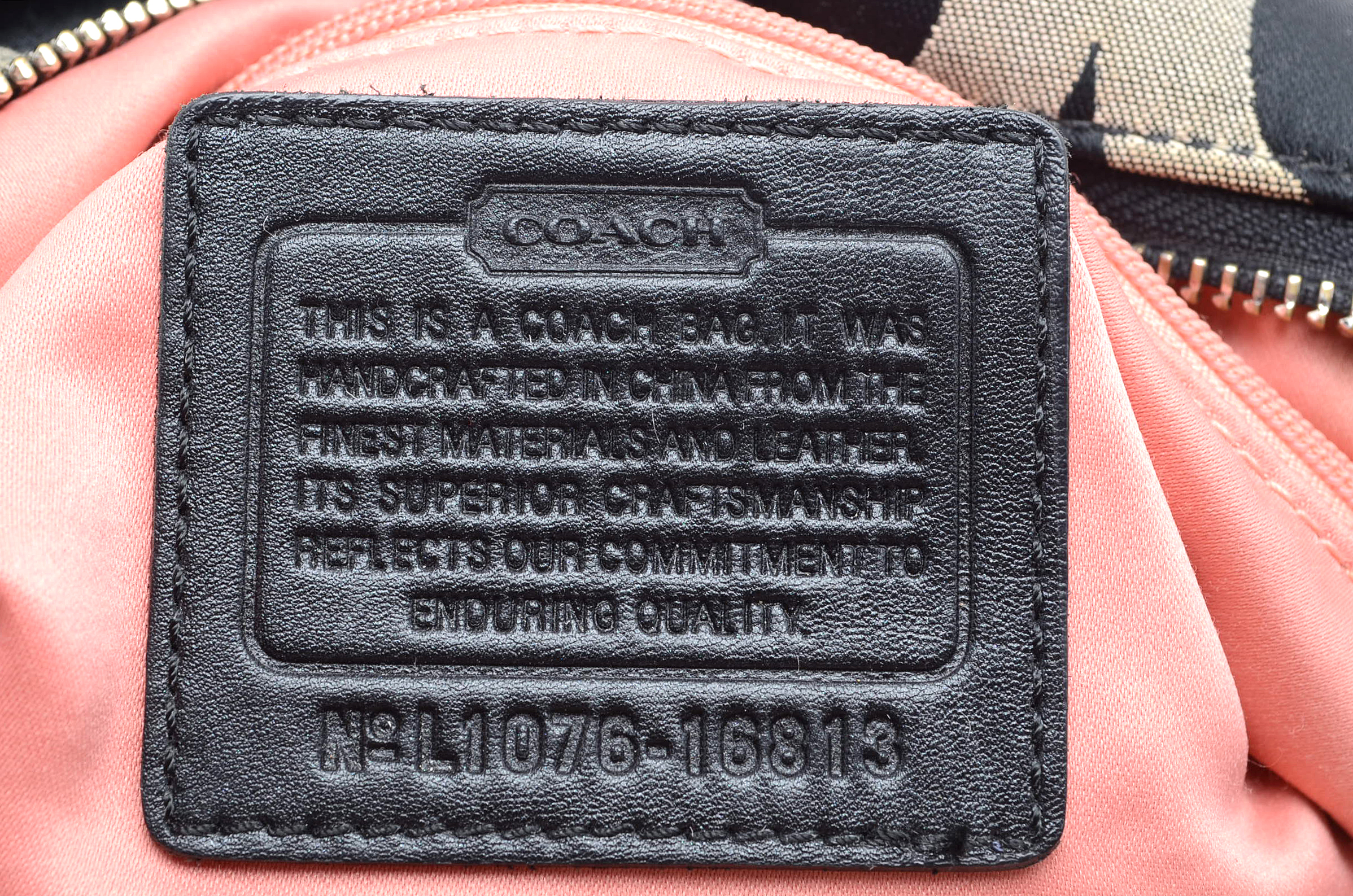 Coach Signature Fabric Hobo Style Handbag with Leather Trim