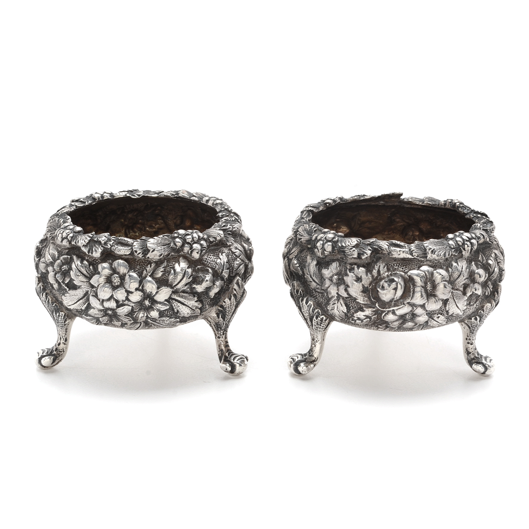 Warner Repoussé Sterling Silver Salt Cellars