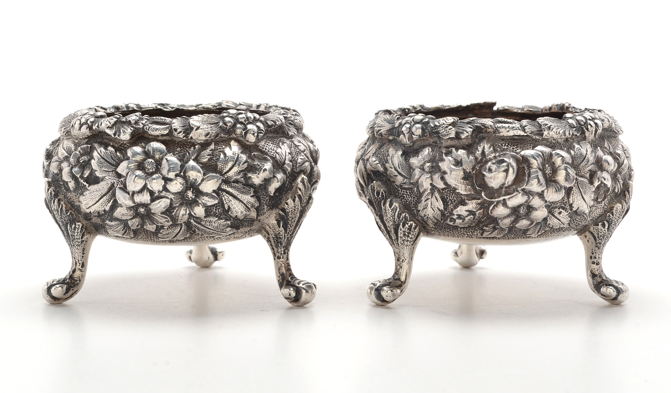 Warner Repoussé Sterling Silver Salt Cellars
