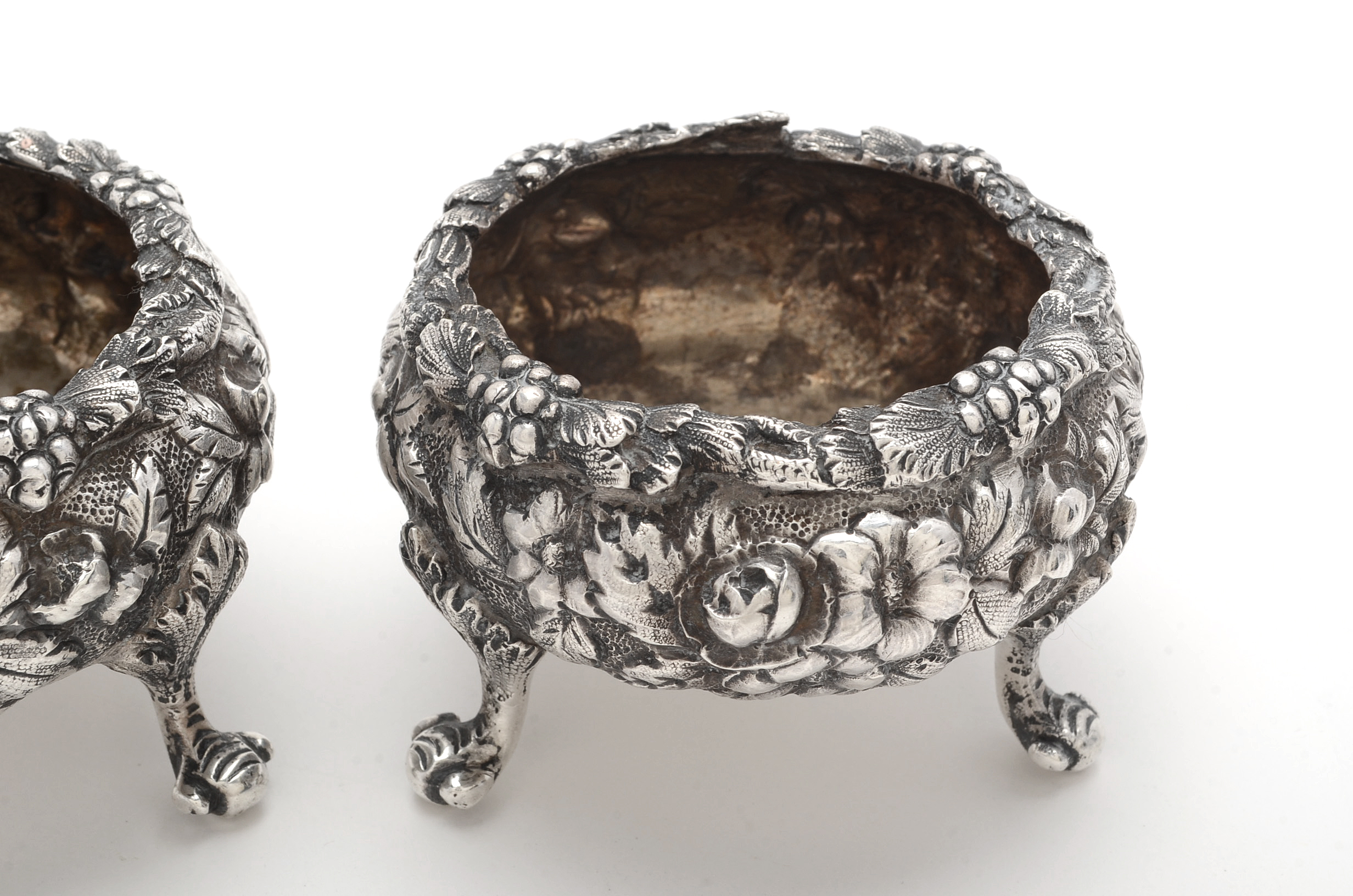 Warner Repoussé Sterling Silver Salt Cellars