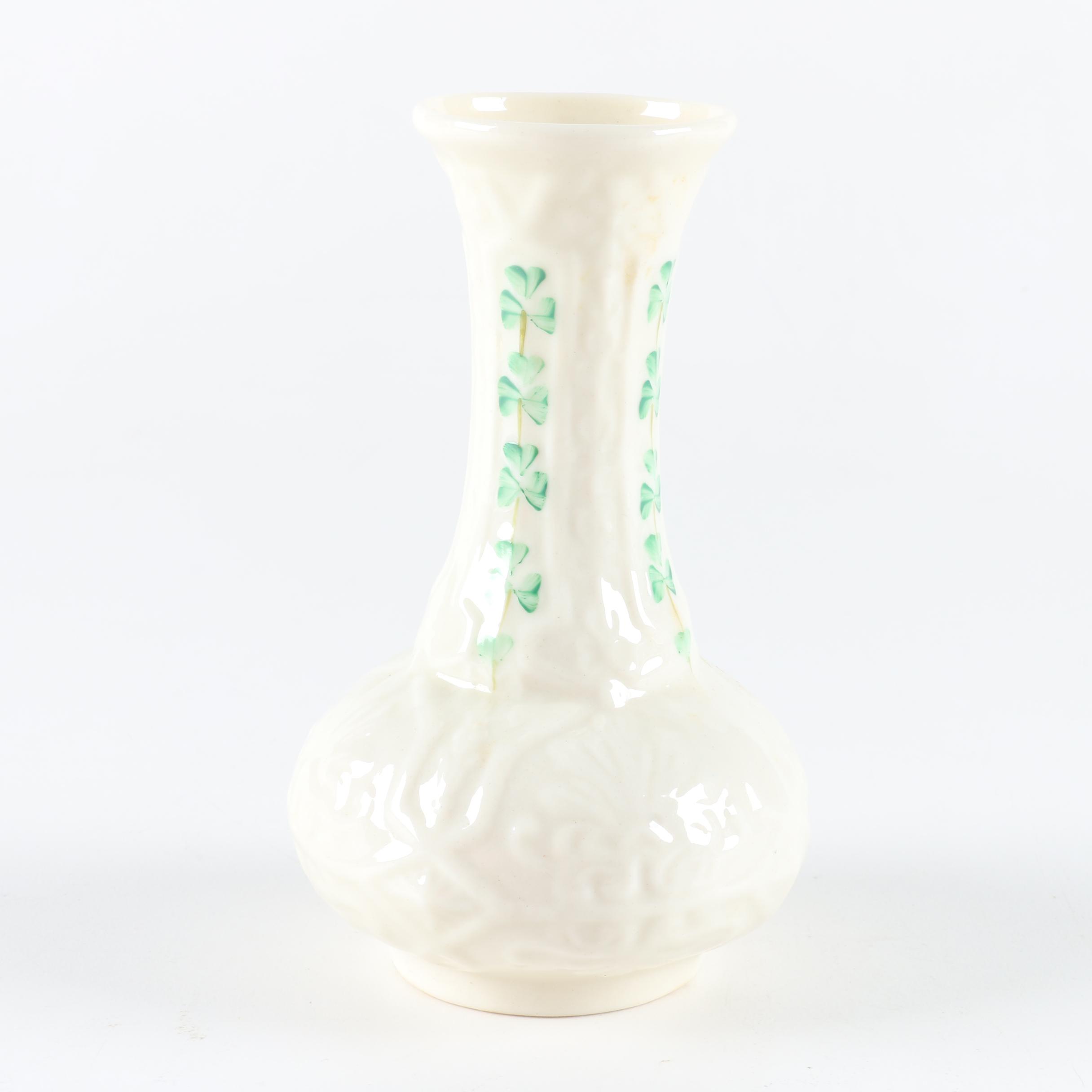 Belleek Shamrock Bud Vase