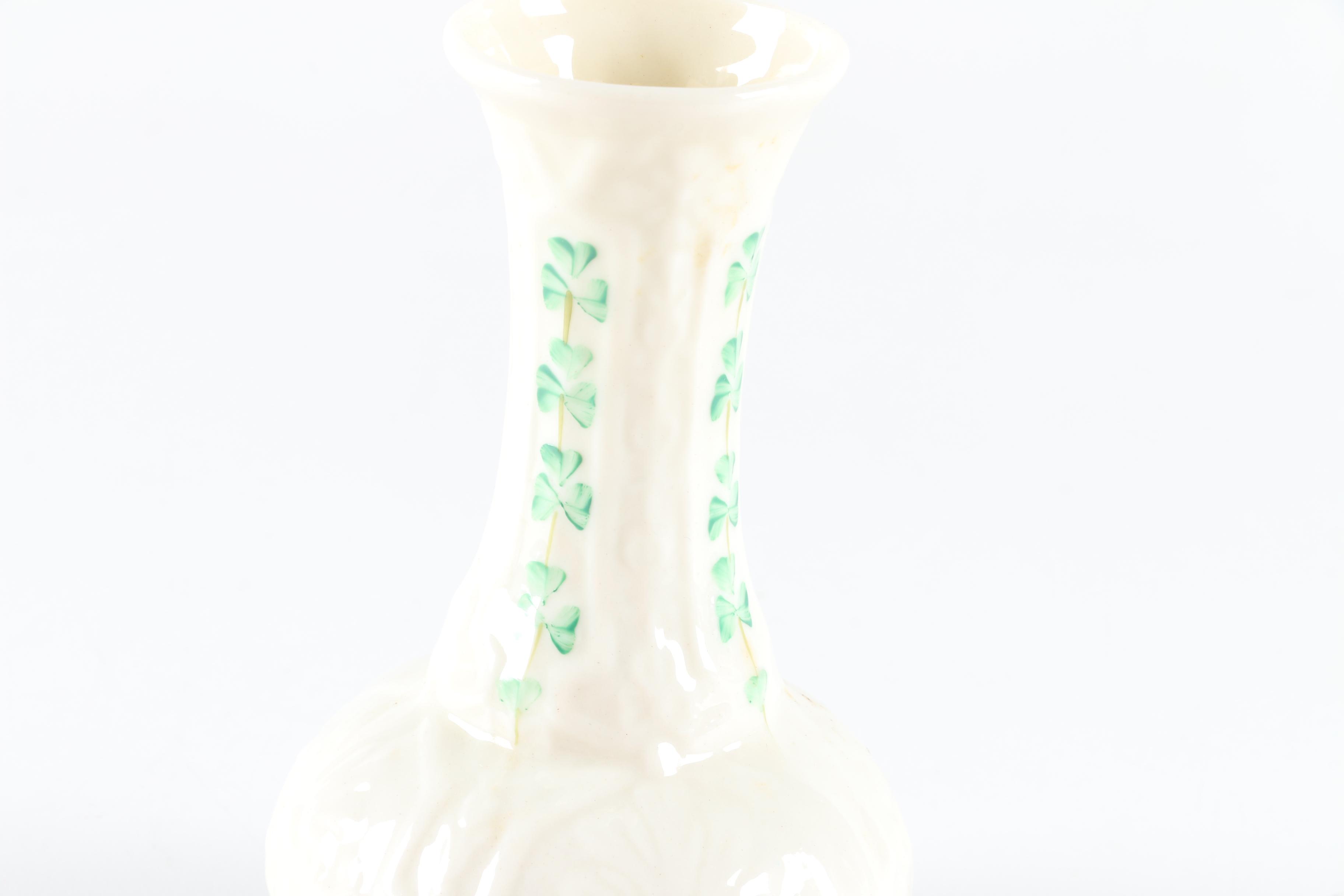 Belleek Shamrock Bud Vase