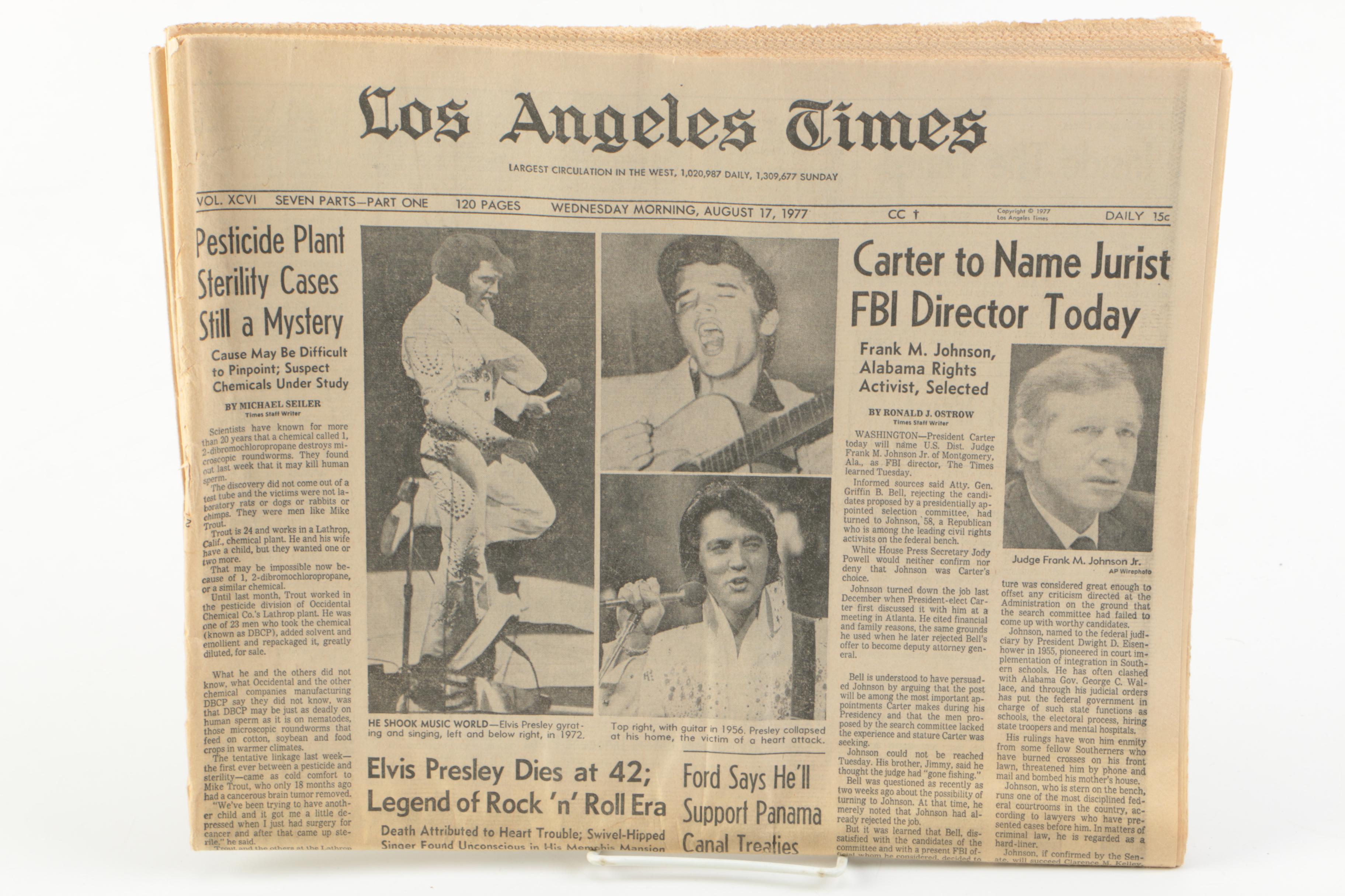 Elvis Presley Newspapers