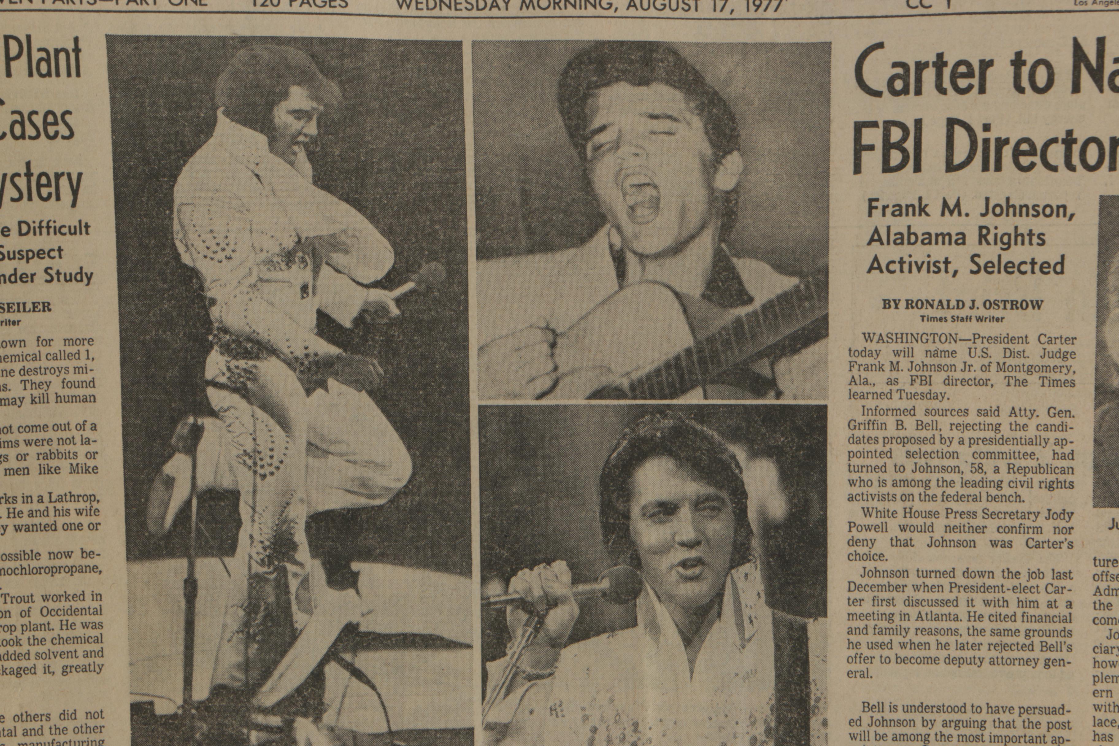 Elvis Presley Newspapers