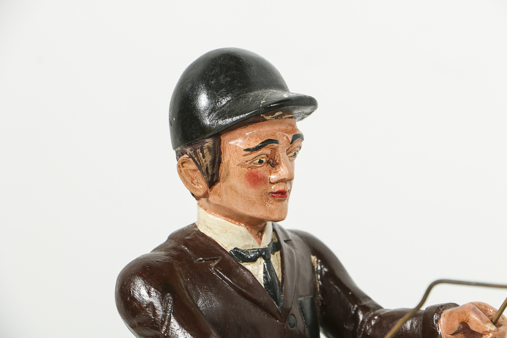 Folk Art Style Horse and Sulky Sculpture