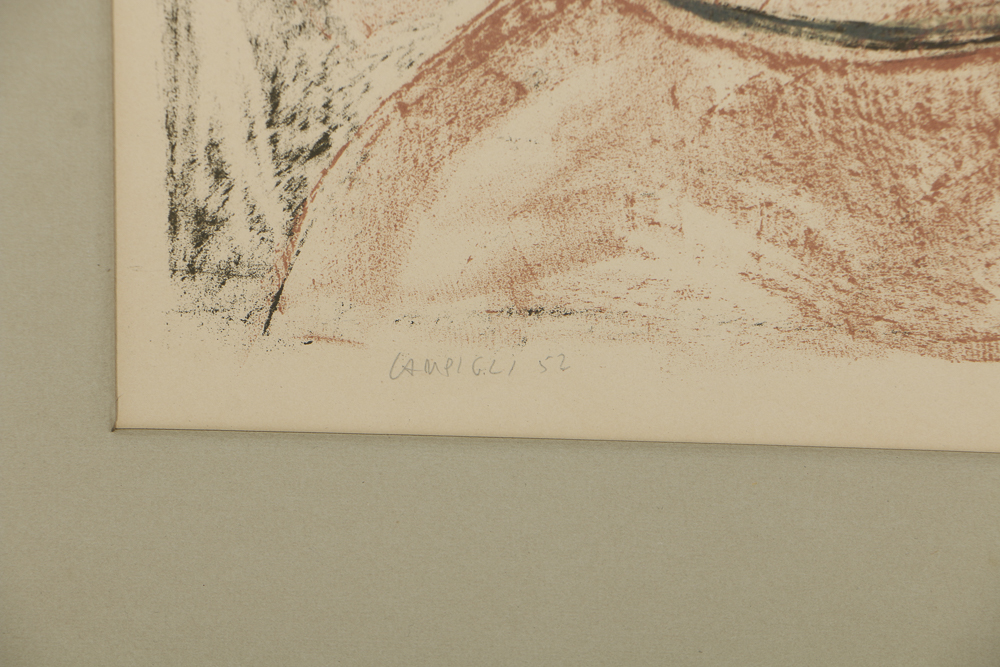 Limited Edition Lithograph on Paper Abstract Portrait