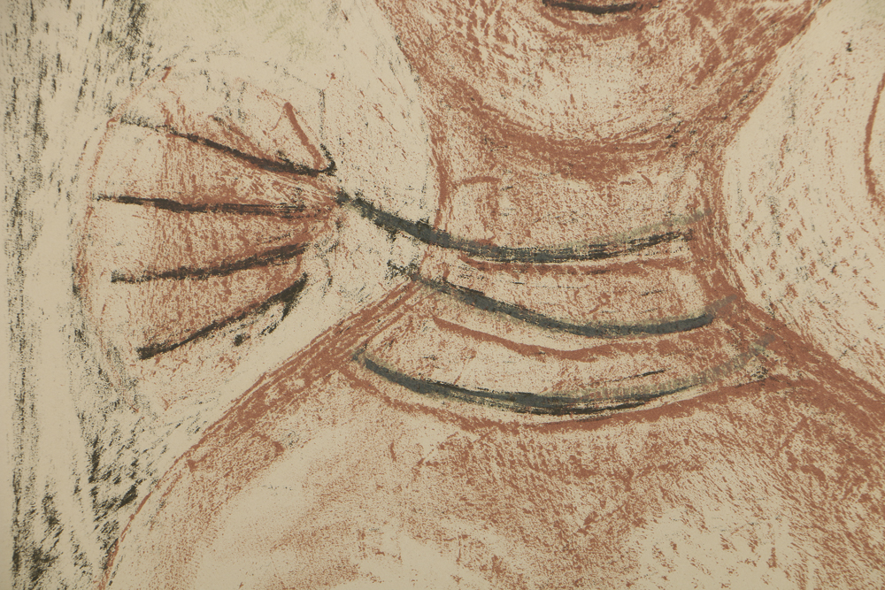 Limited Edition Lithograph on Paper Abstract Portrait