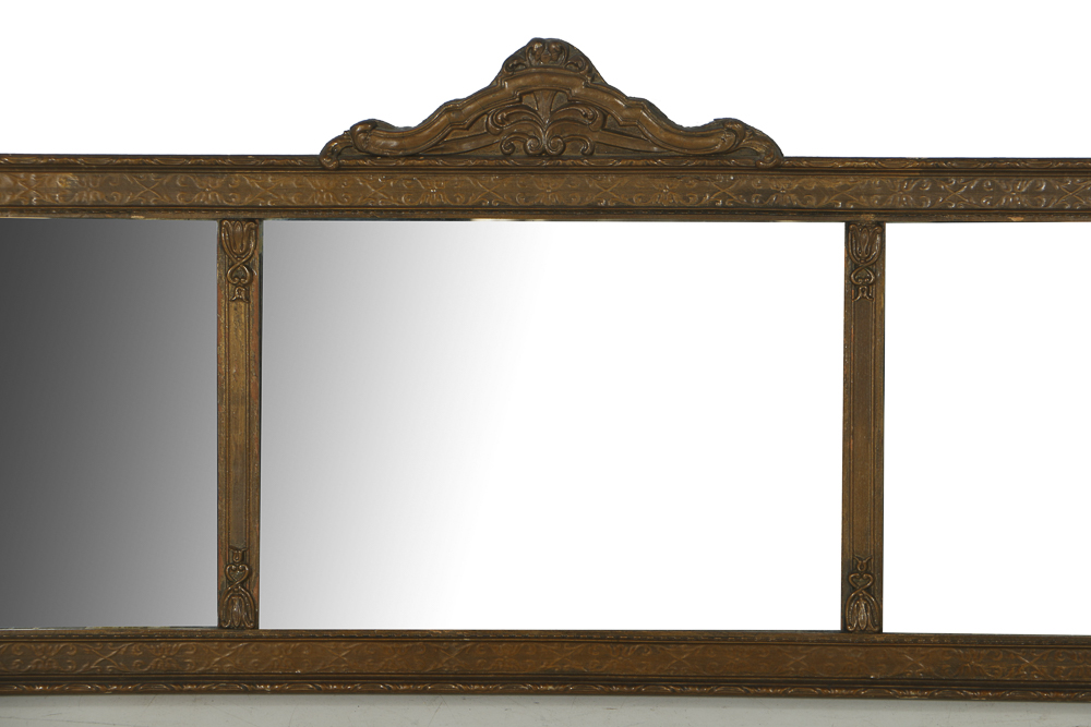 Vintage Three-Panel Gilt Overmantel Mirror